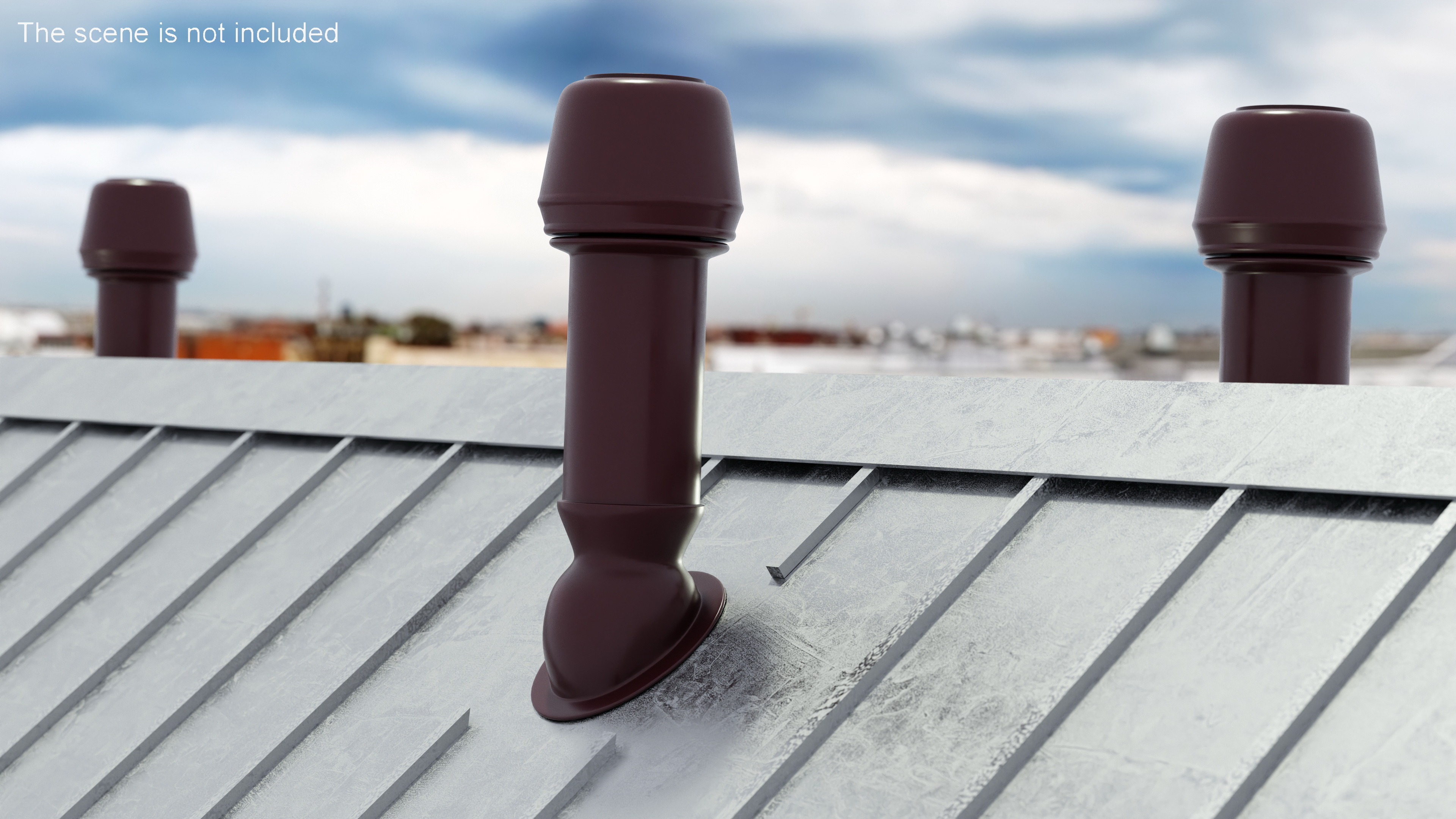 3D model Red Round Metal Chimney Corner Base