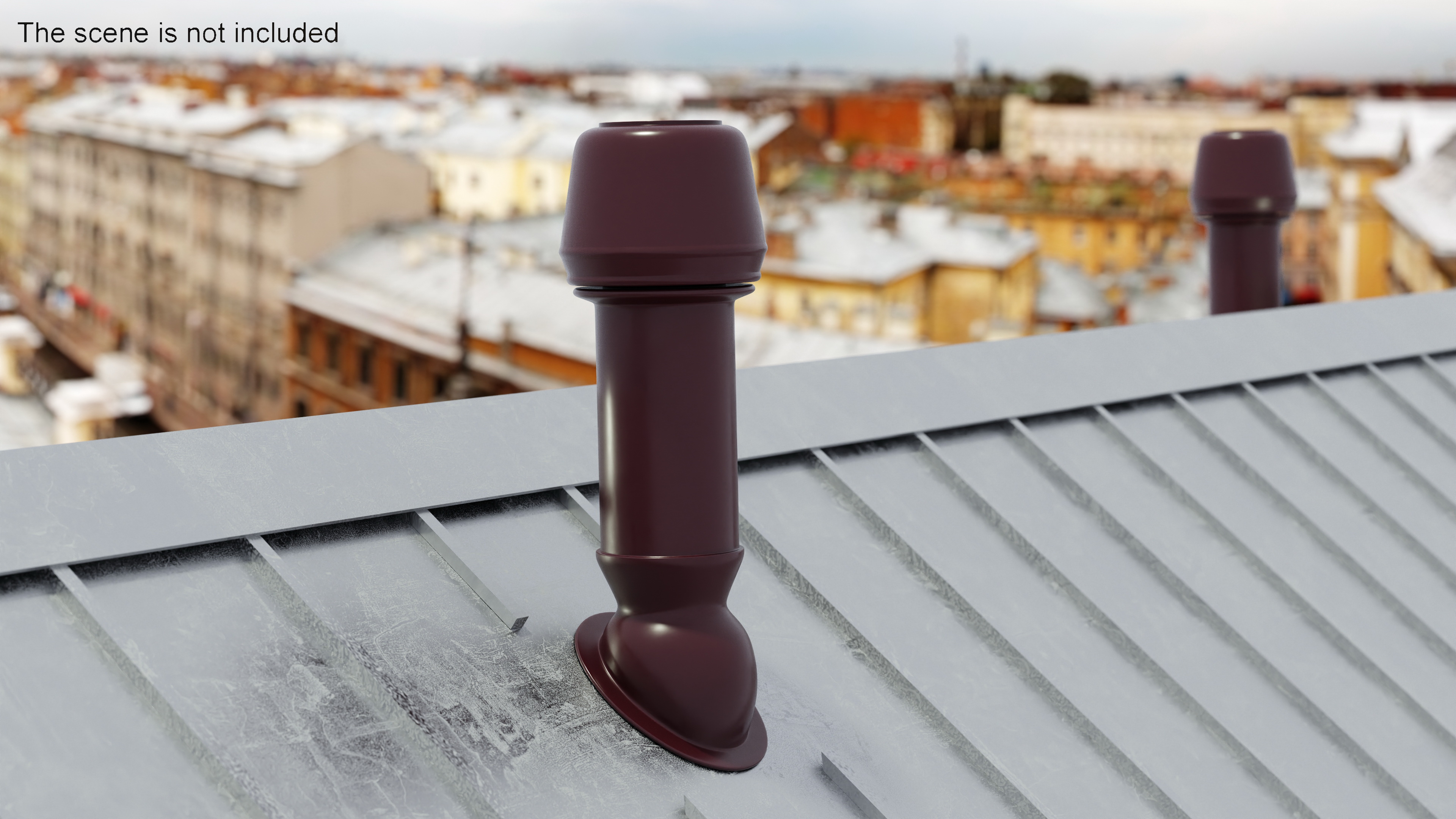 3D model Red Round Metal Chimney Corner Base