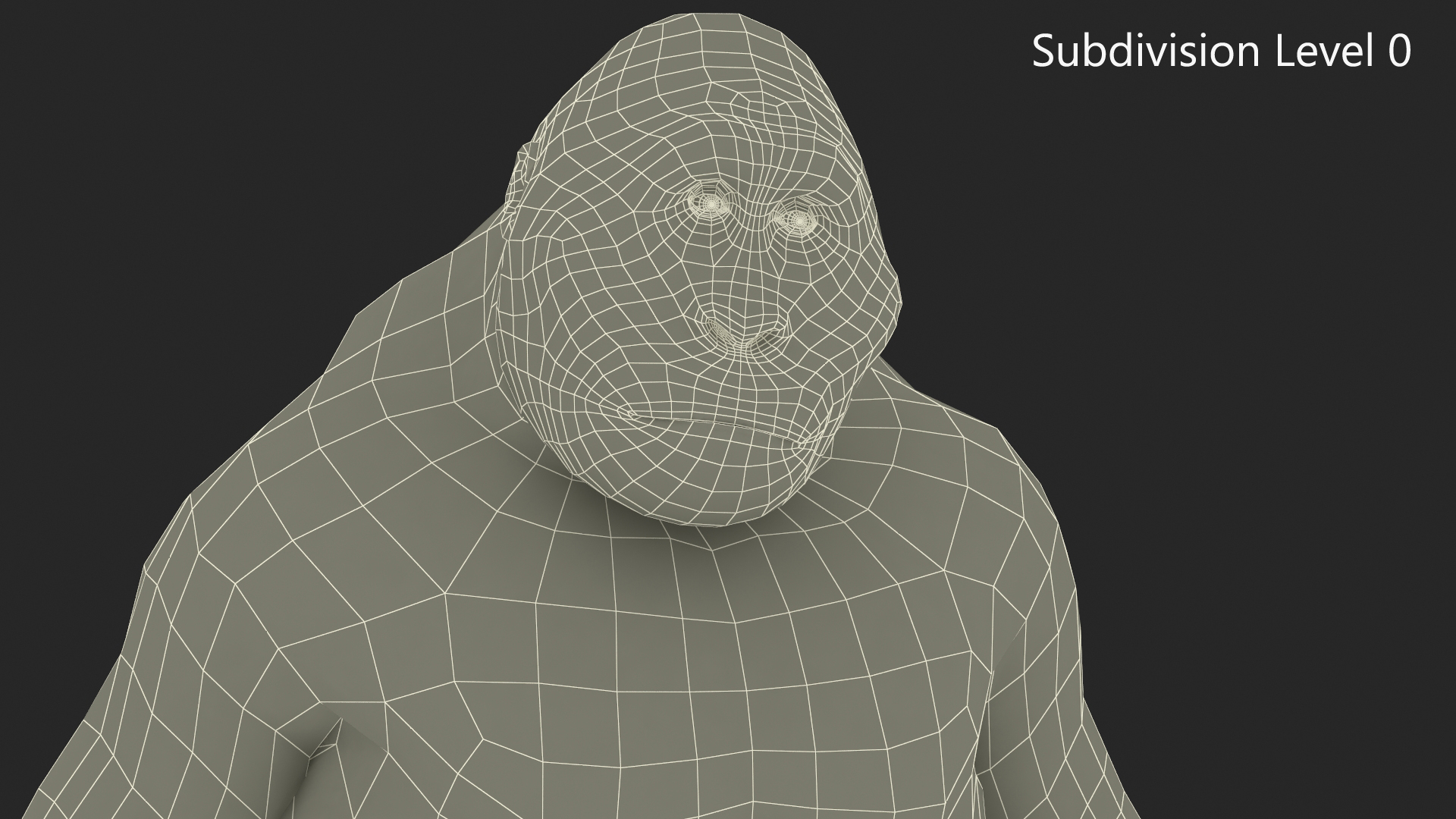 3D Gigantopithecus in Standing Pose Fur