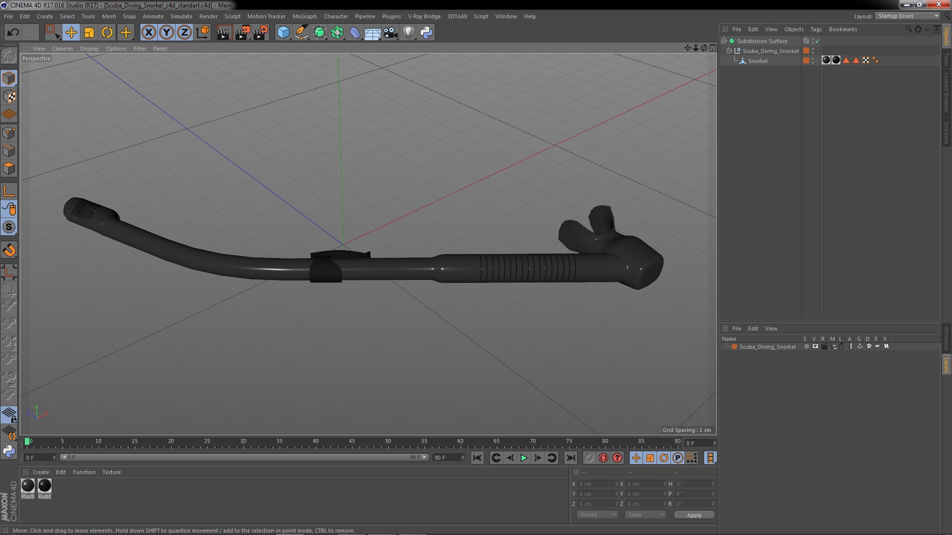 3D model Scuba Diving Snorkel