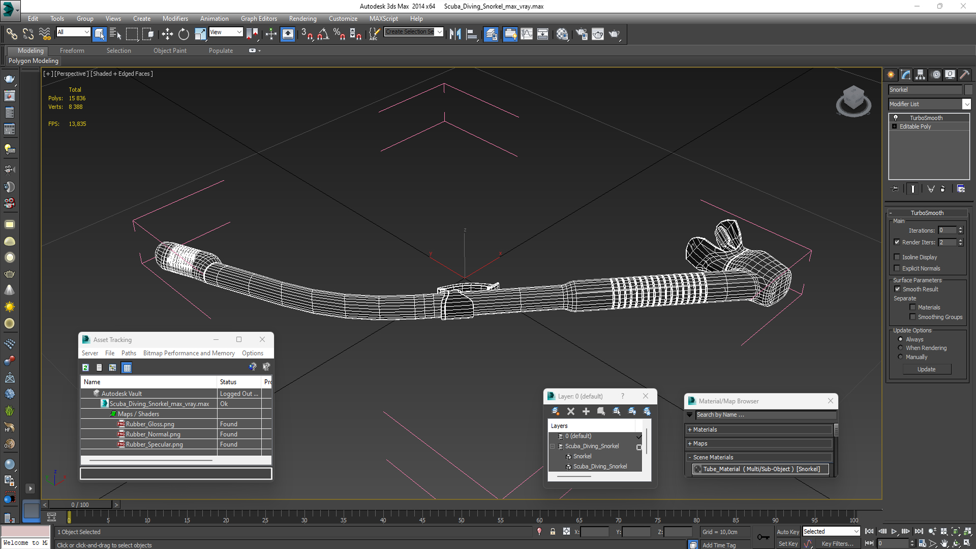 3D model Scuba Diving Snorkel