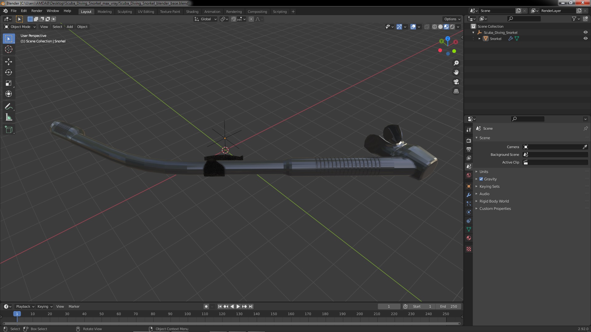 3D model Scuba Diving Snorkel