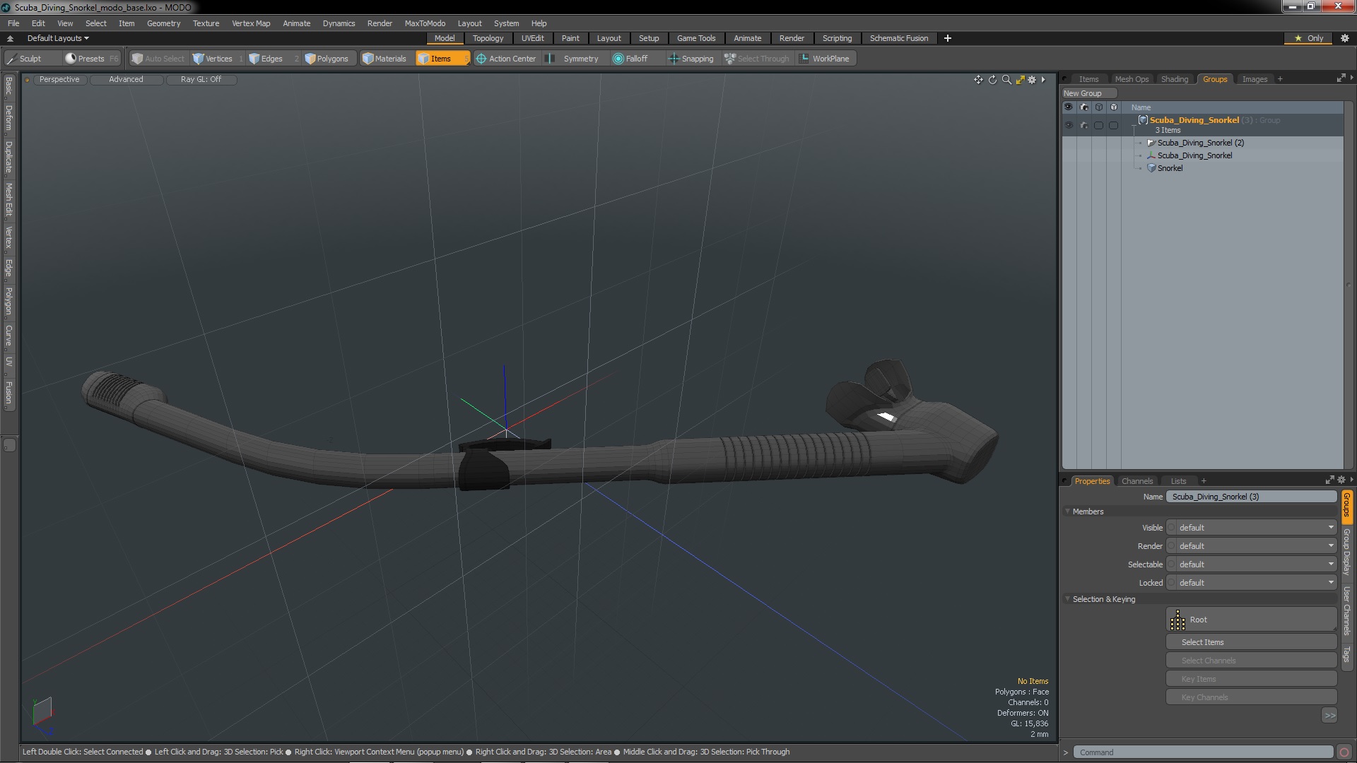 3D model Scuba Diving Snorkel