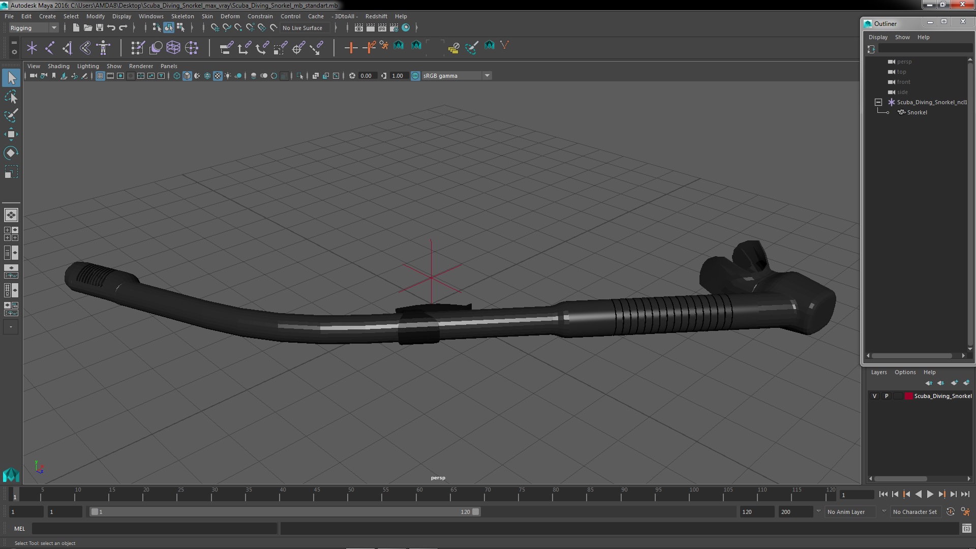 3D model Scuba Diving Snorkel