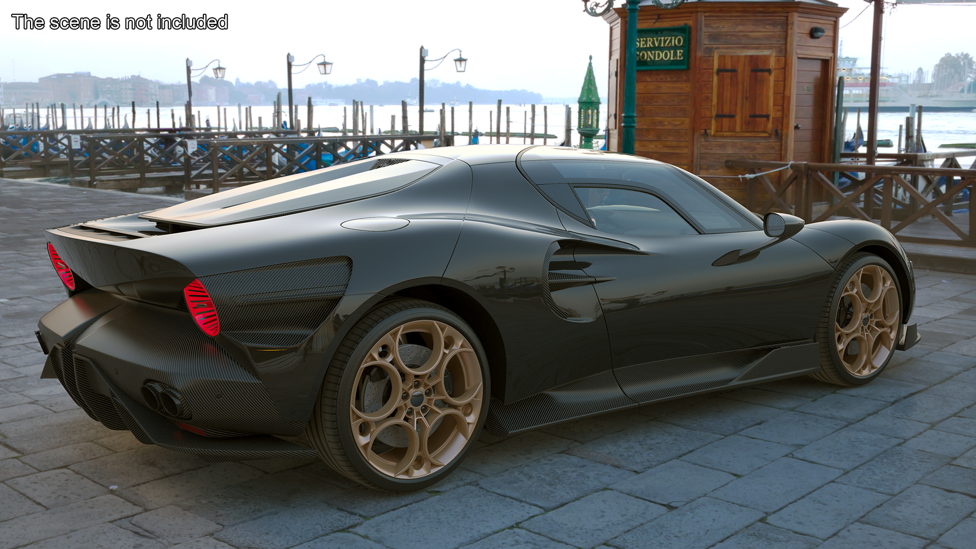 3D Exclusive Supercar Coupe Black Simple Interior