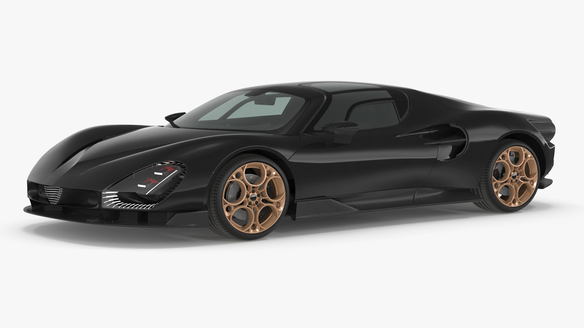 3D Exclusive Supercar Coupe Black Simple Interior