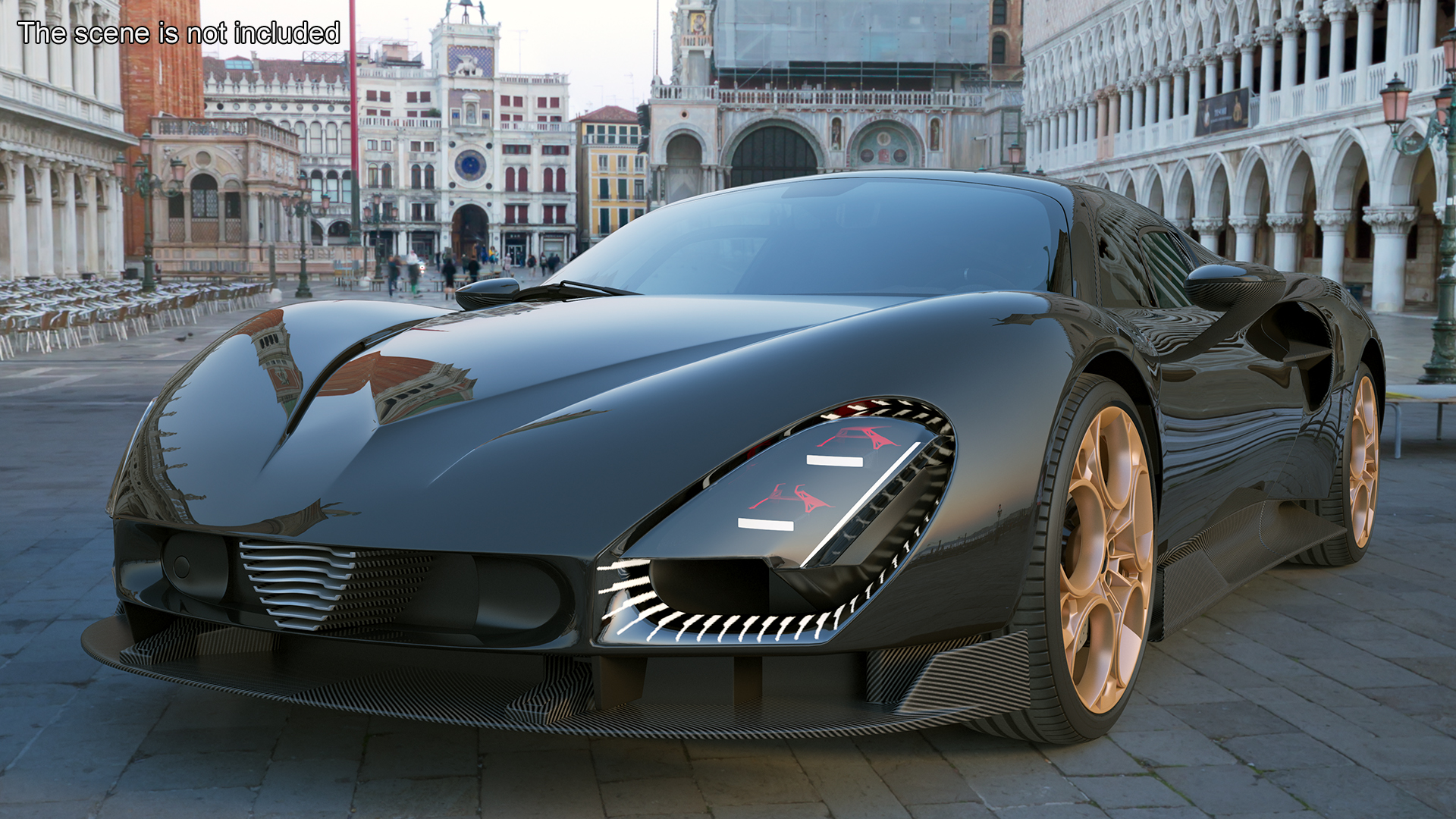 3D Exclusive Supercar Coupe Black Simple Interior