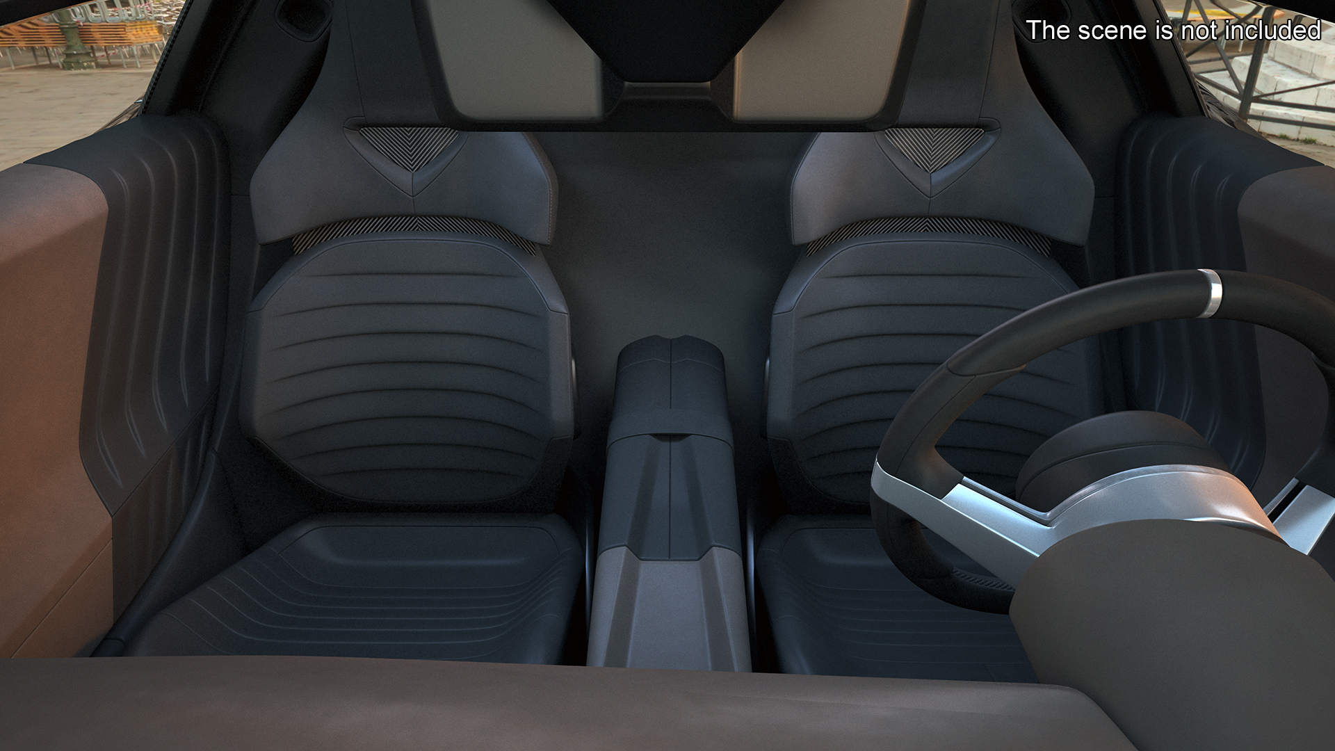 3D Exclusive Supercar Coupe Black Simple Interior