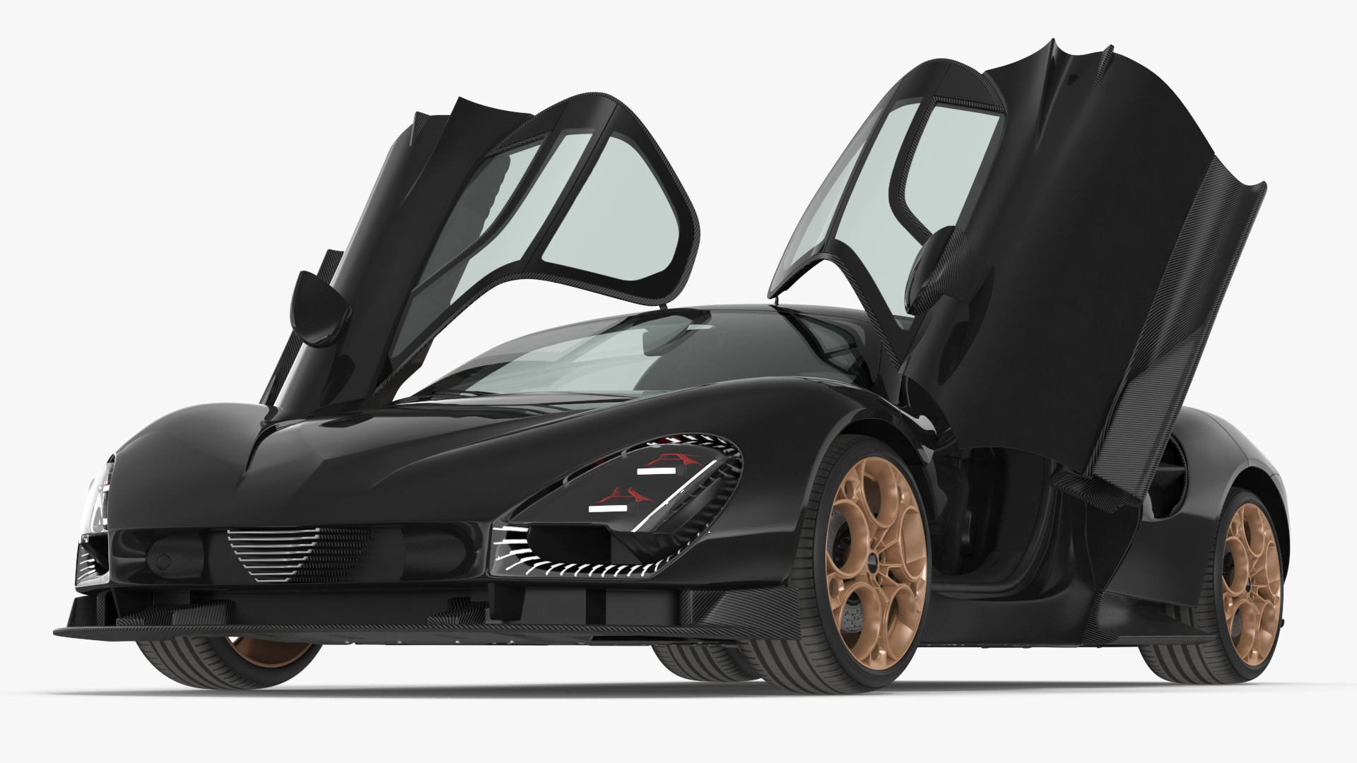 3D Exclusive Supercar Coupe Black Simple Interior