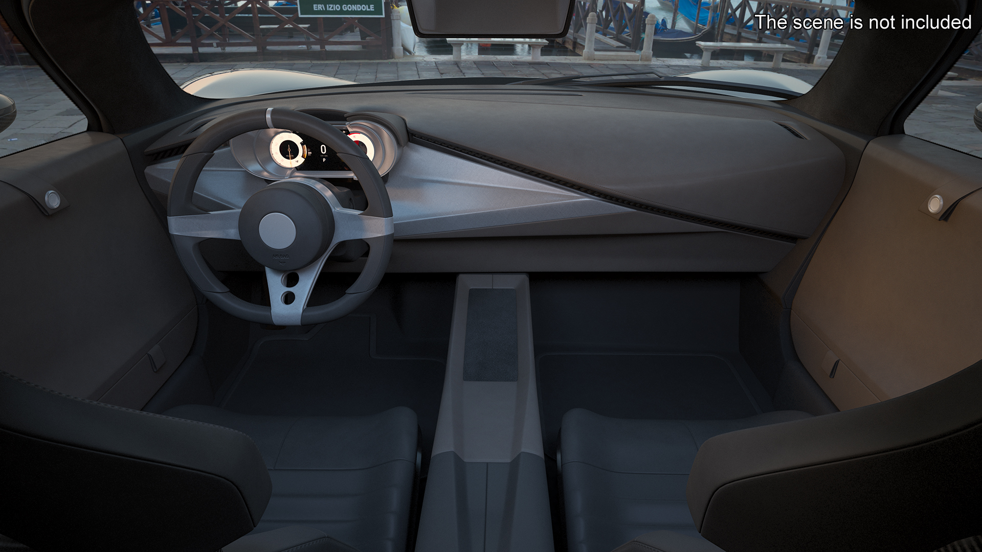 3D Exclusive Supercar Coupe Black Simple Interior