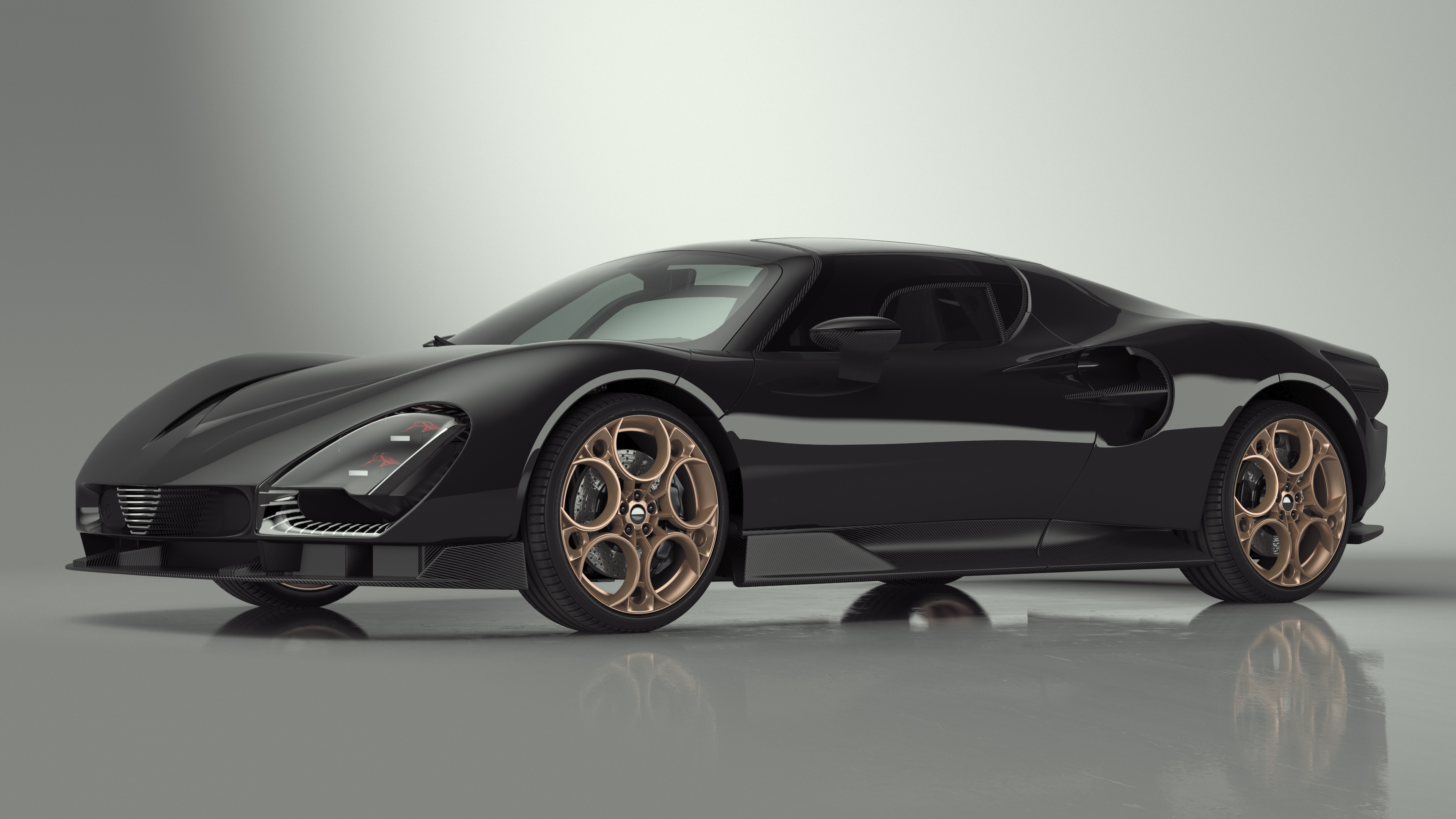 3D Exclusive Supercar Coupe Black Simple Interior