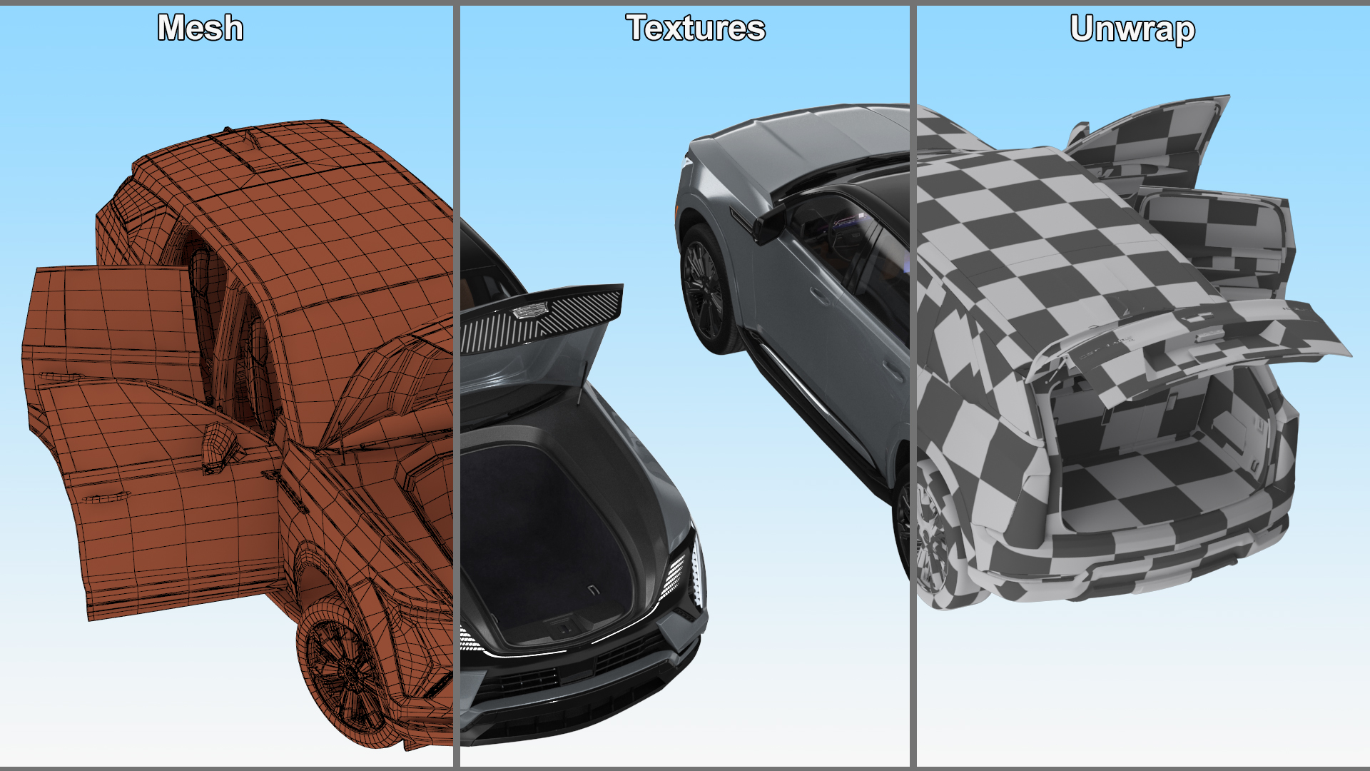 3D Cadillac Escalade 2025 IQ Flare Metallic Rigged for Cinema 4D