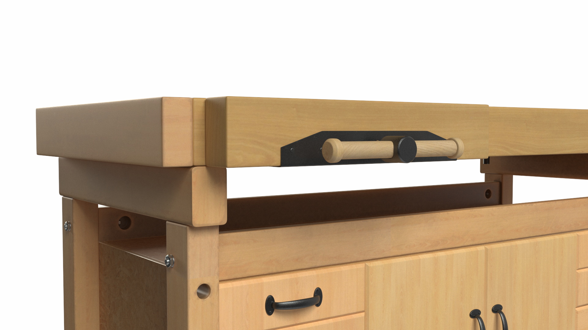 Workbench with Drawers and Cabinet 3D model