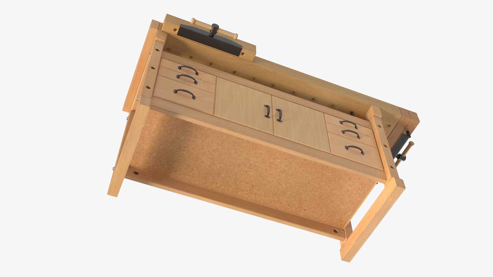 Workbench with Drawers and Cabinet 3D model