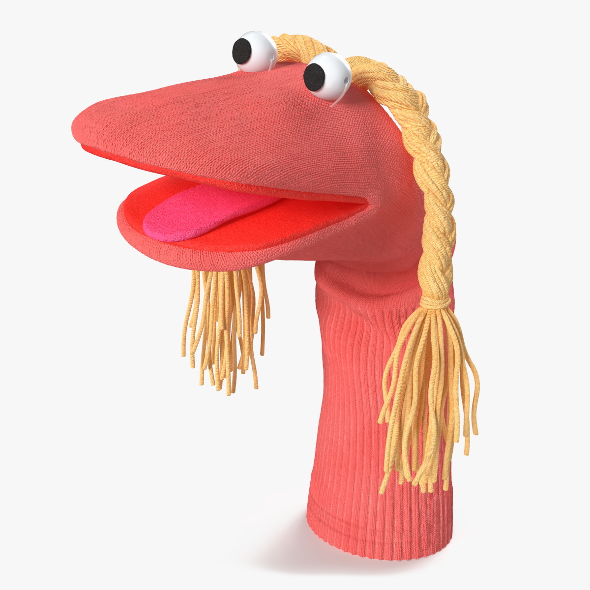 3D Sock Puppet Girl Pink Rigged model