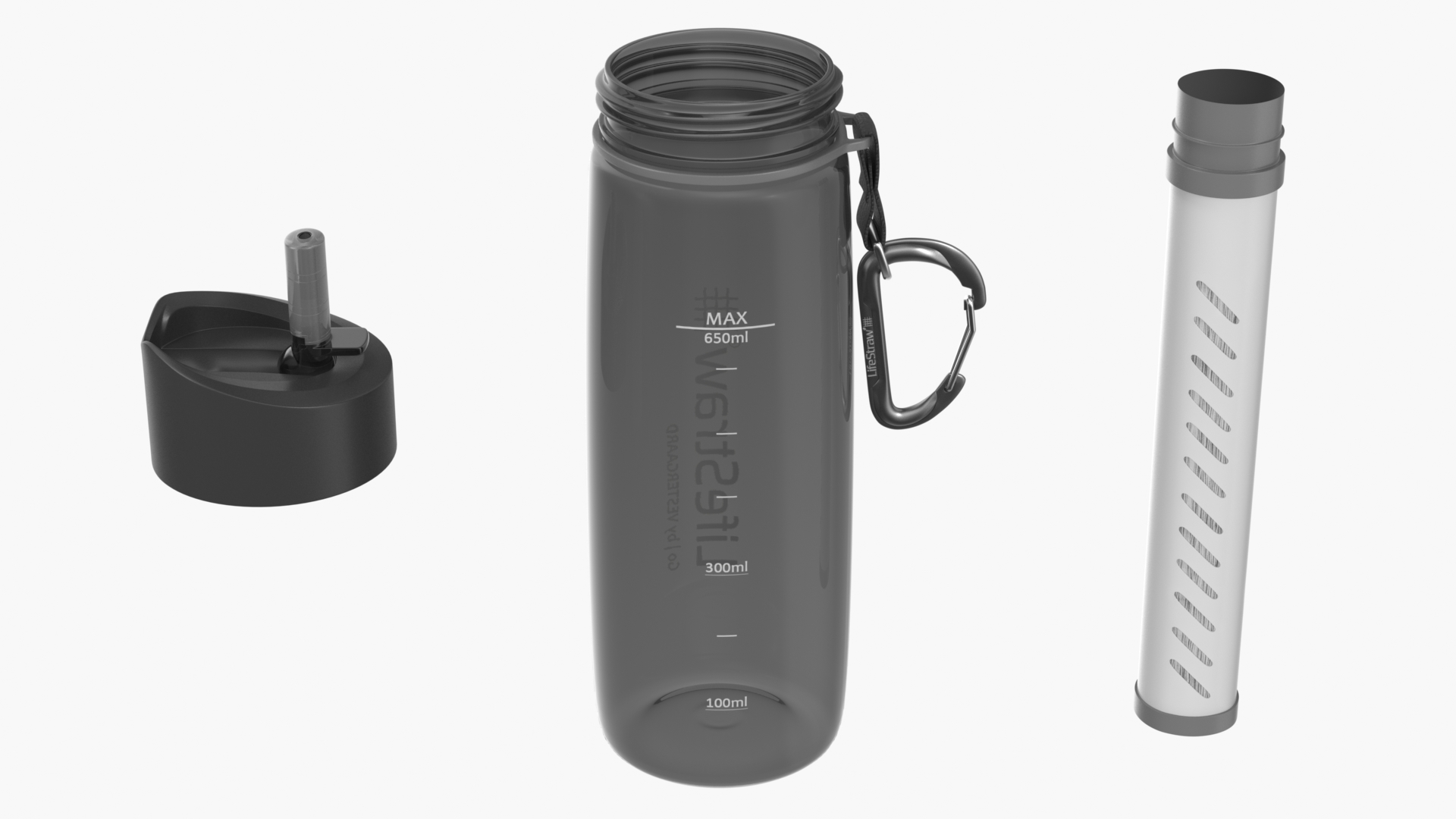 3D model LifeStraw Go 2-Stage Water Filter Bottle Grey