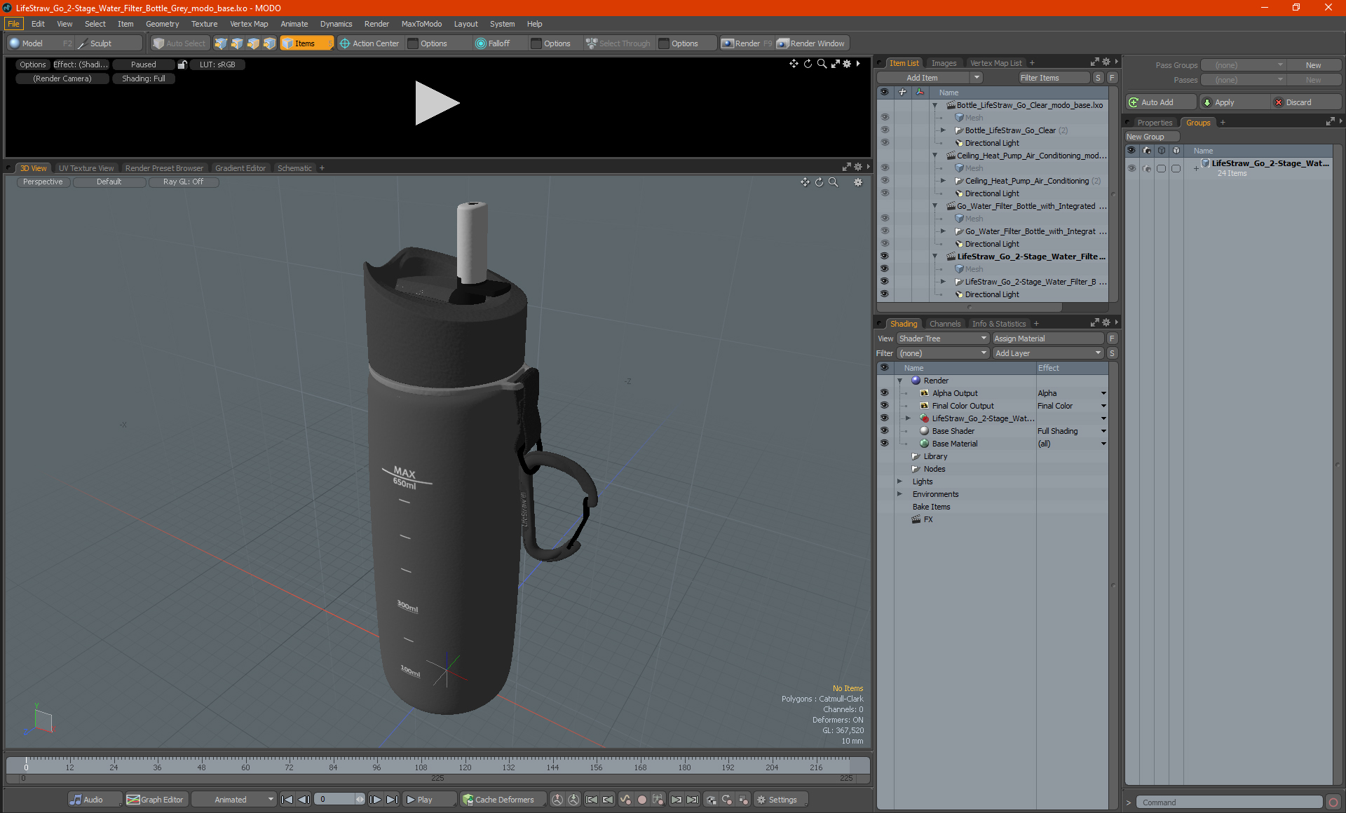 3D model LifeStraw Go 2-Stage Water Filter Bottle Grey