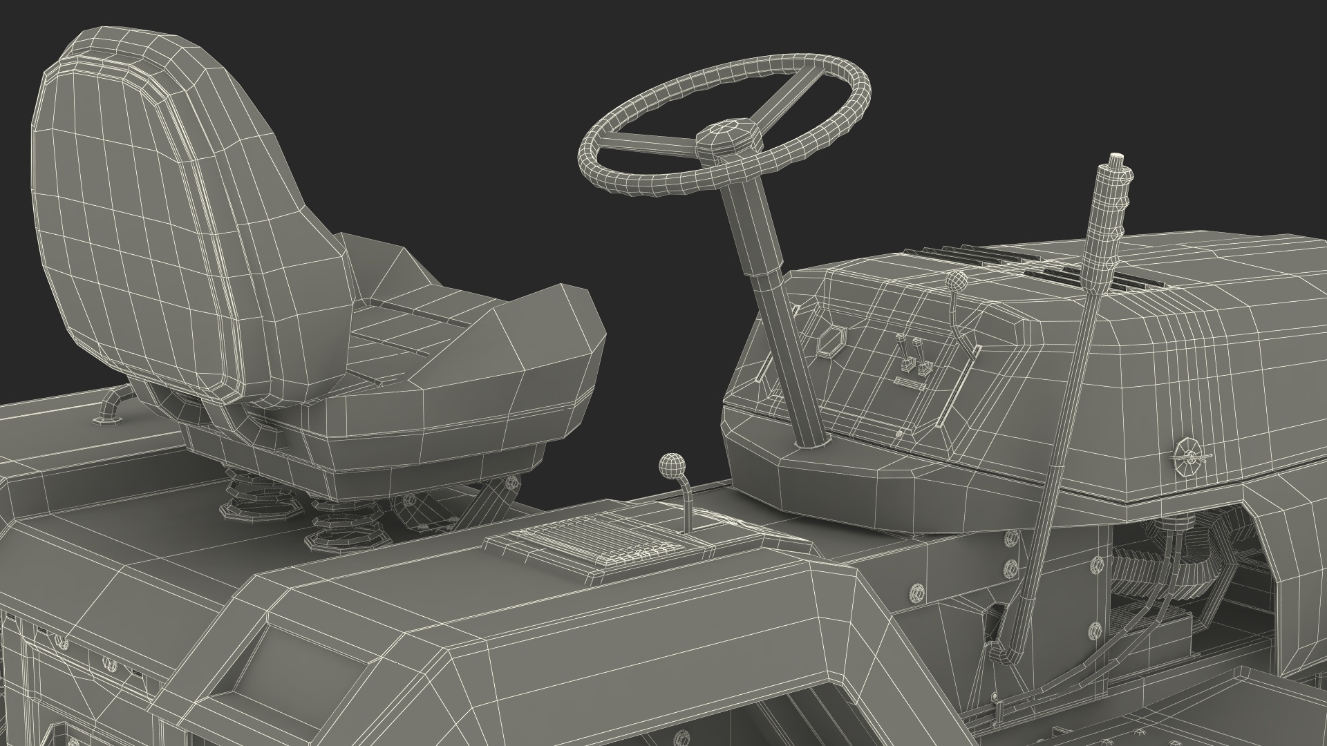 3D Riding Lawn Mower Rigged for Maya model