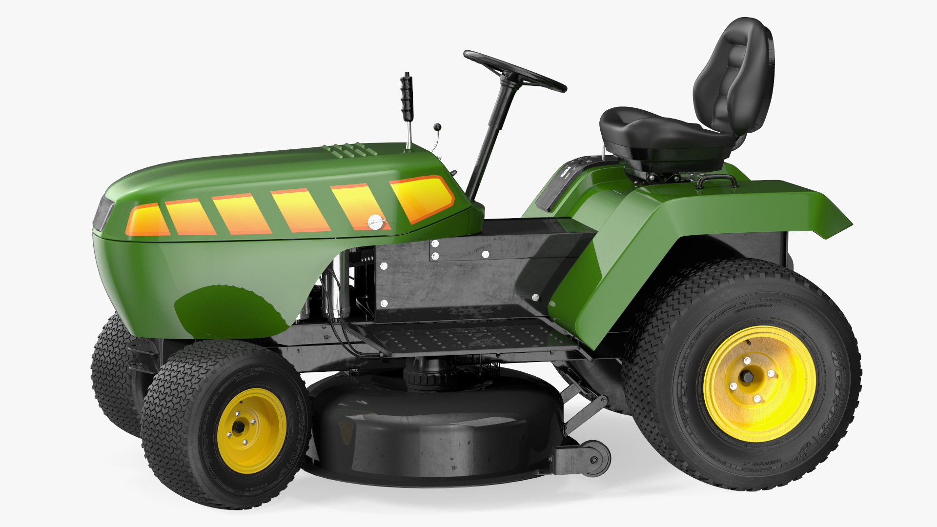 3D Riding Lawn Mower Rigged for Maya model