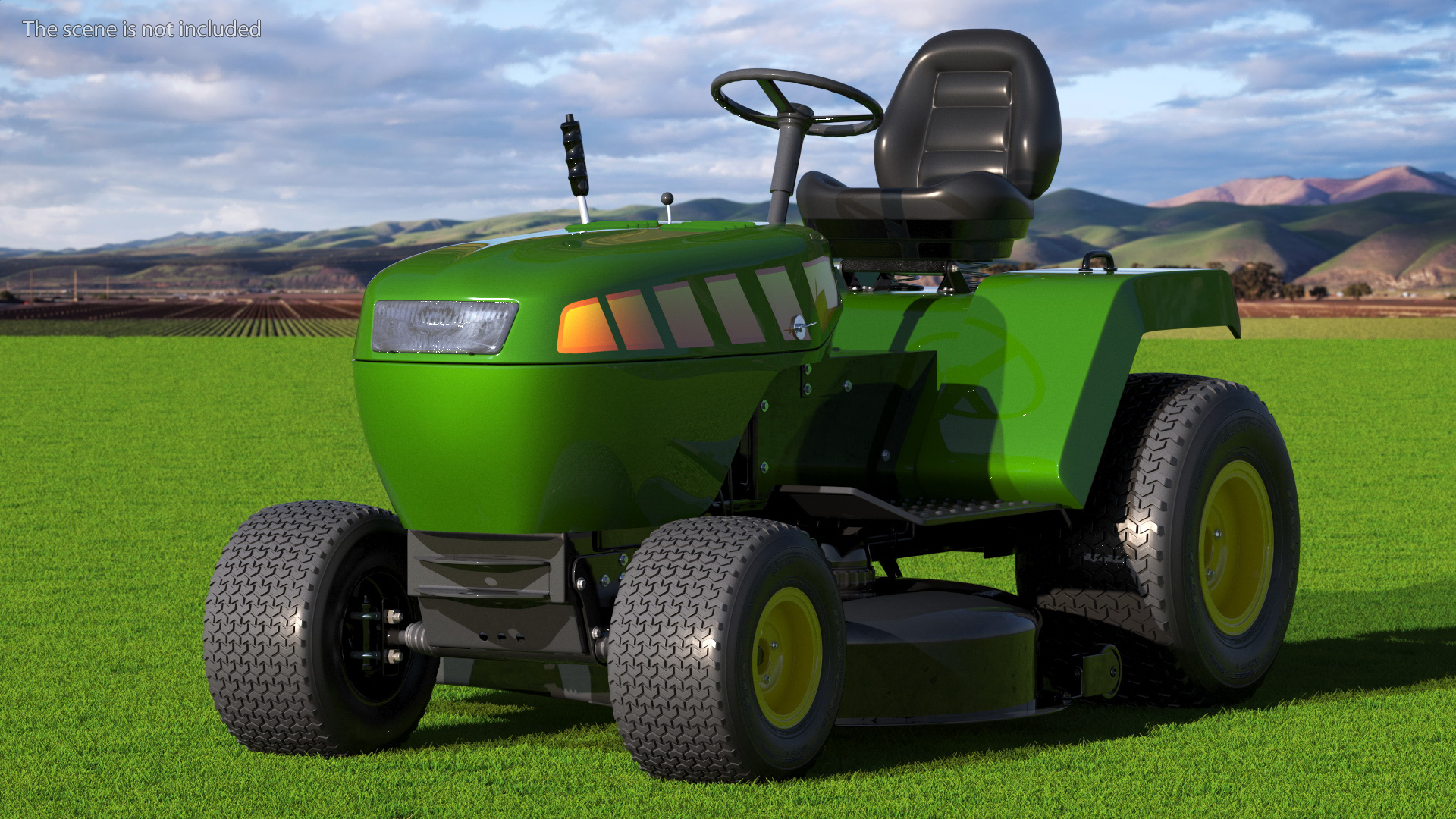 3D Riding Lawn Mower Rigged for Maya model