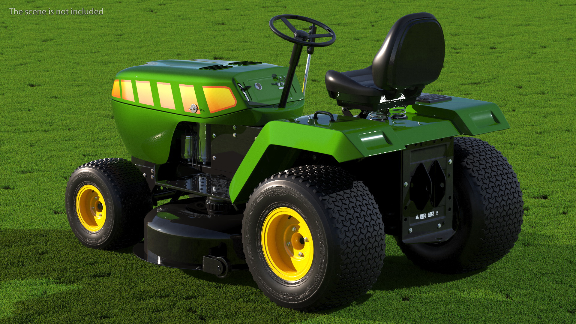 3D Riding Lawn Mower Rigged for Maya model