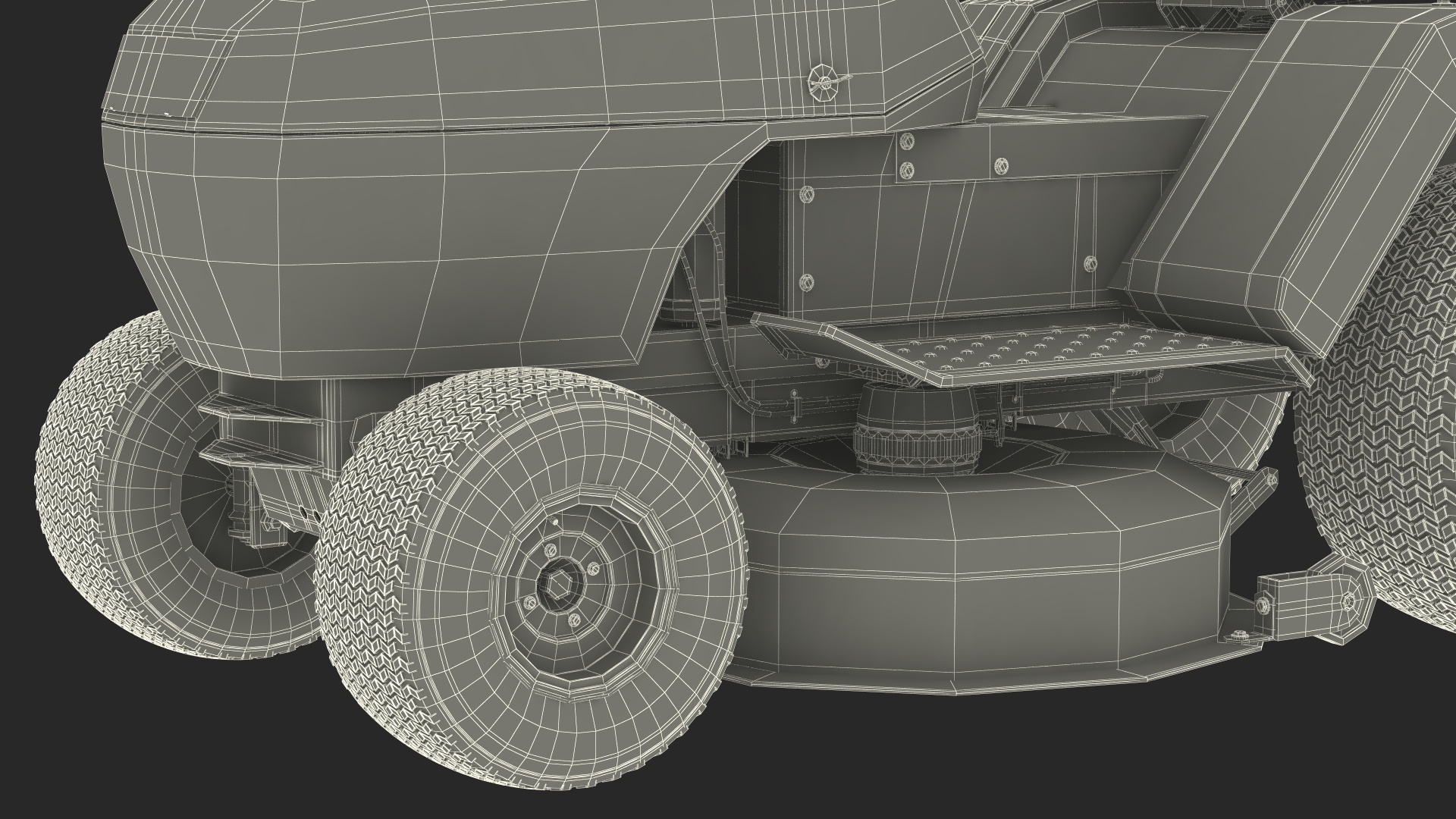 3D Riding Lawn Mower Rigged for Maya model