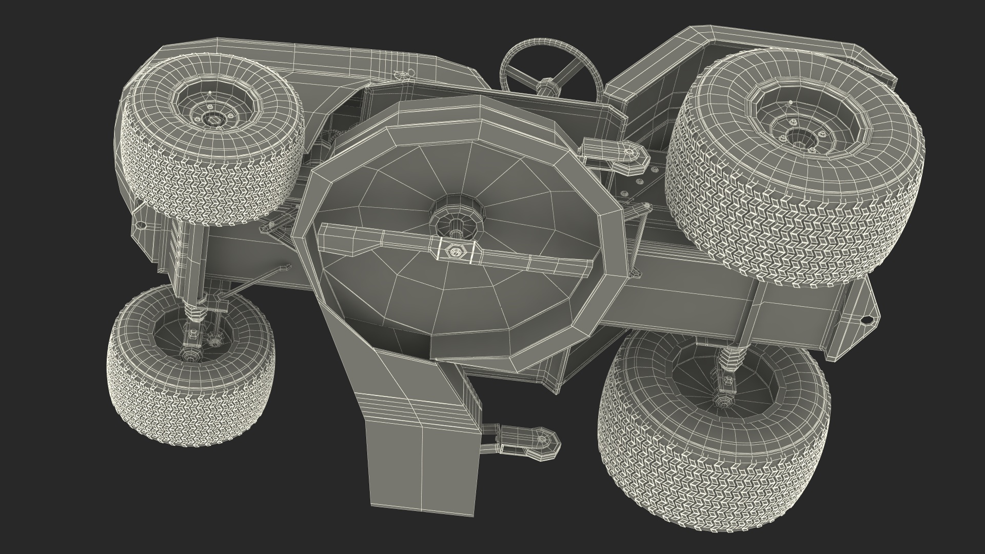 3D Riding Lawn Mower Rigged for Maya model