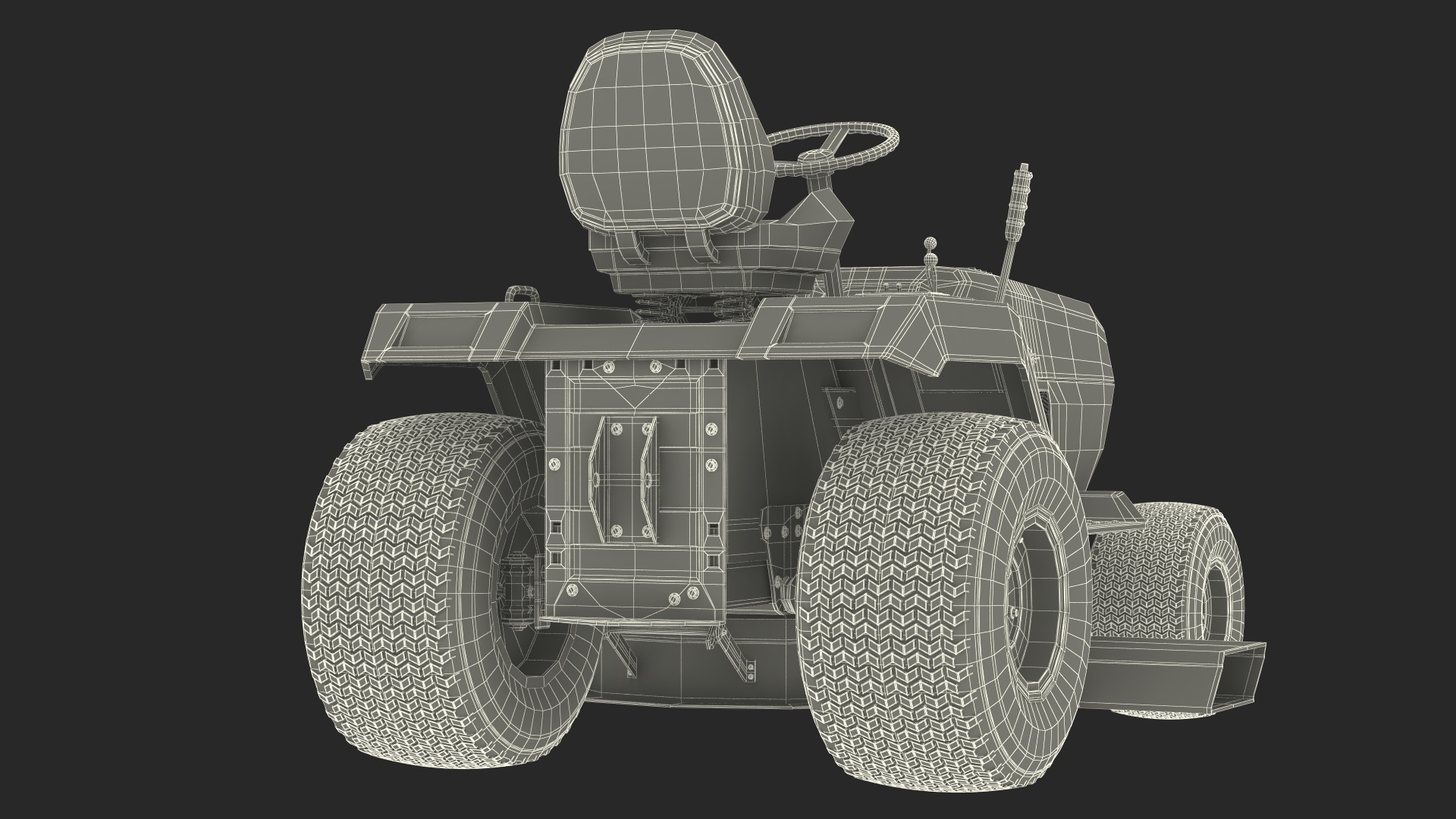 3D Riding Lawn Mower Rigged for Maya model