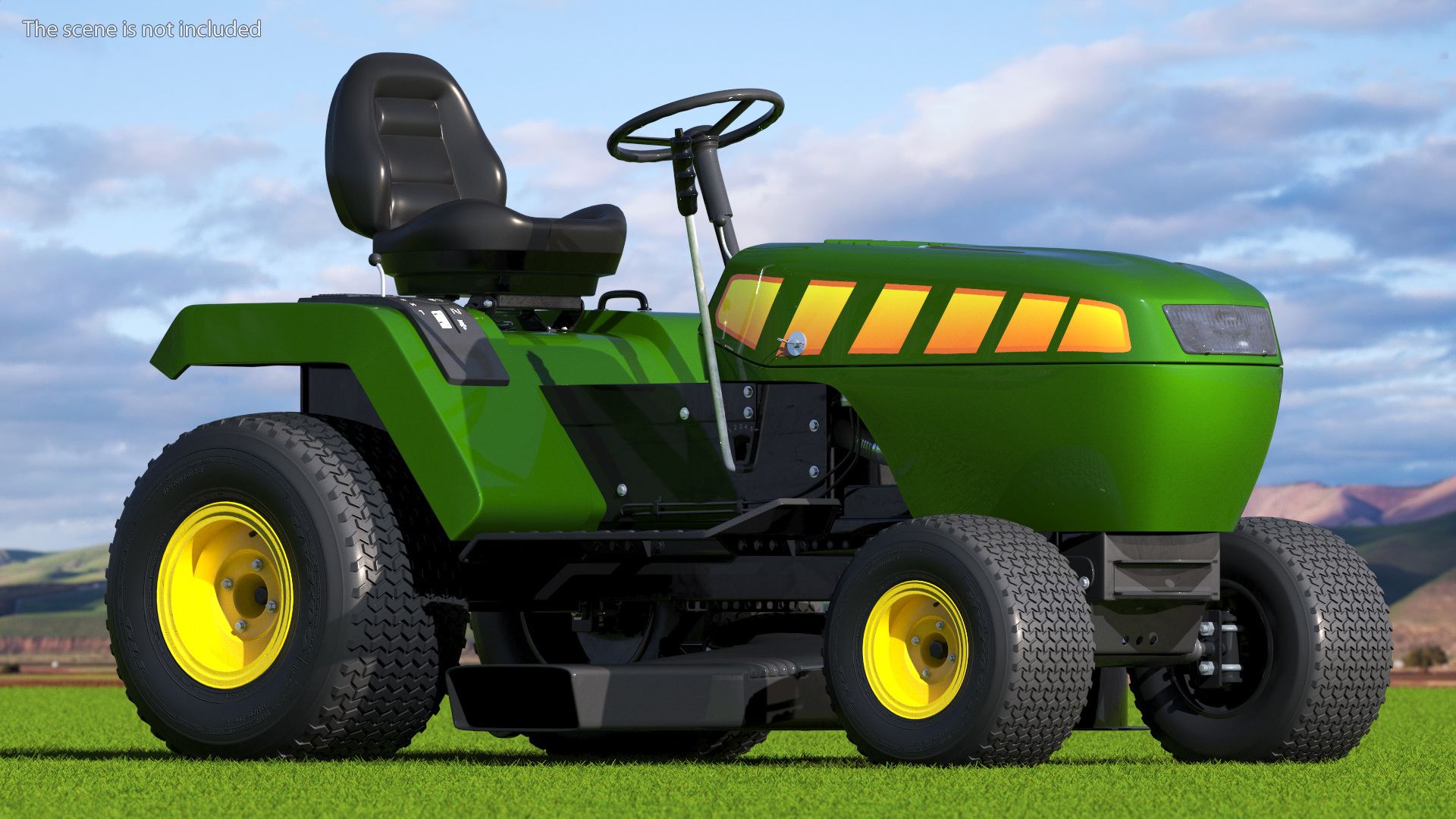 3D Riding Lawn Mower Rigged for Maya model