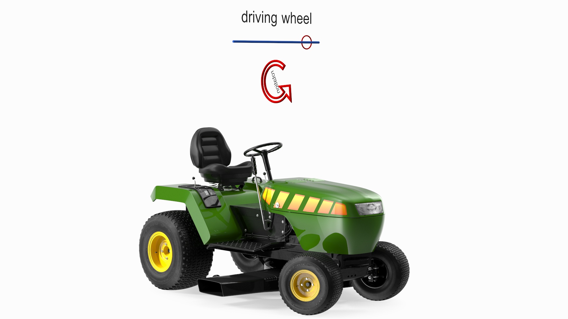 3D Riding Lawn Mower Rigged for Maya model