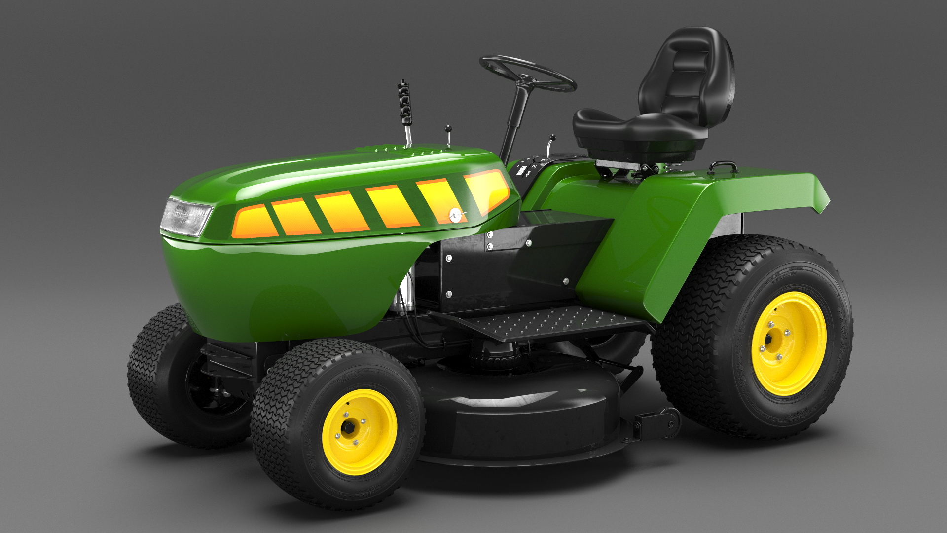 3D Riding Lawn Mower Rigged for Maya model