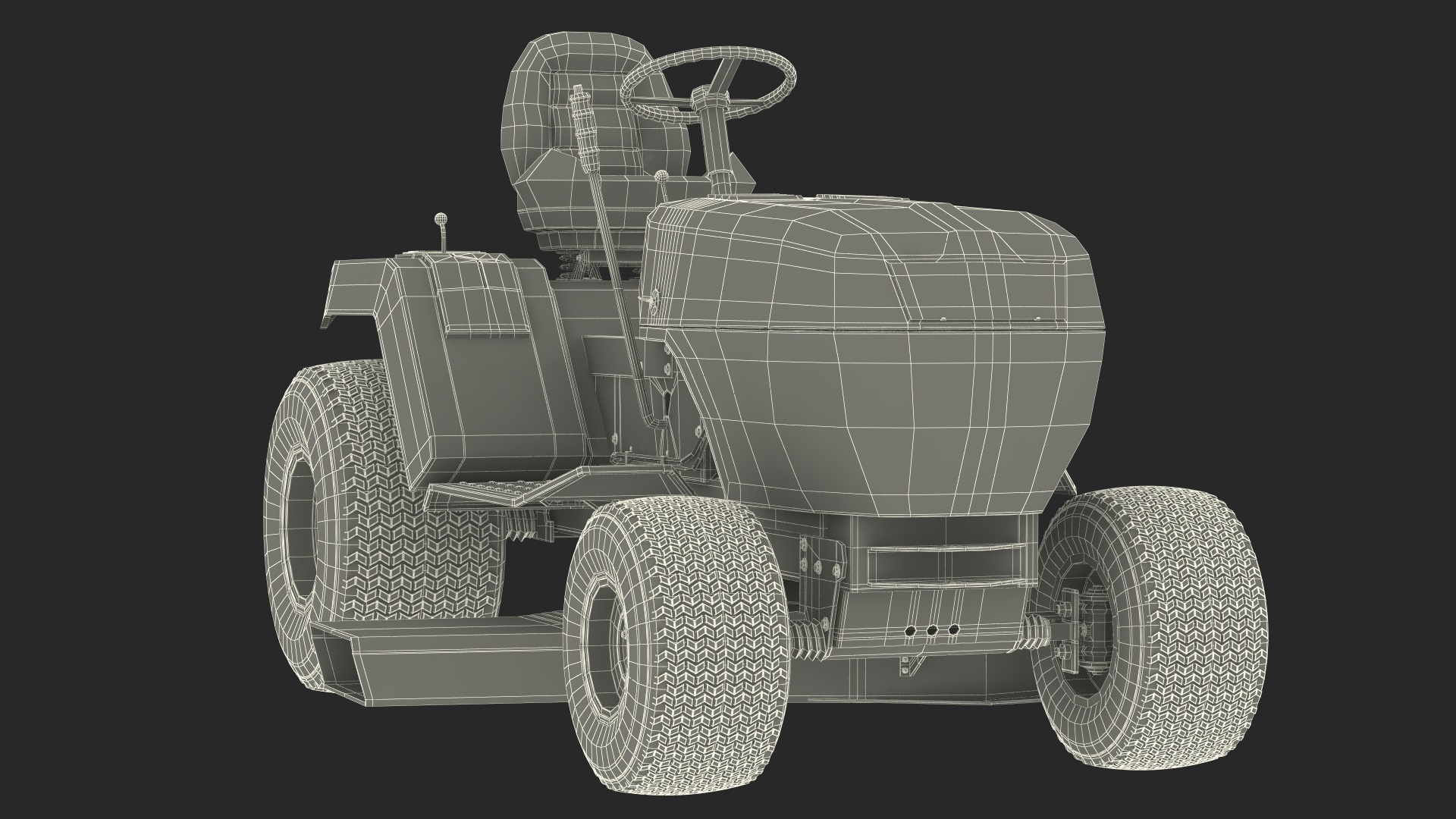 3D Riding Lawn Mower Rigged for Maya model
