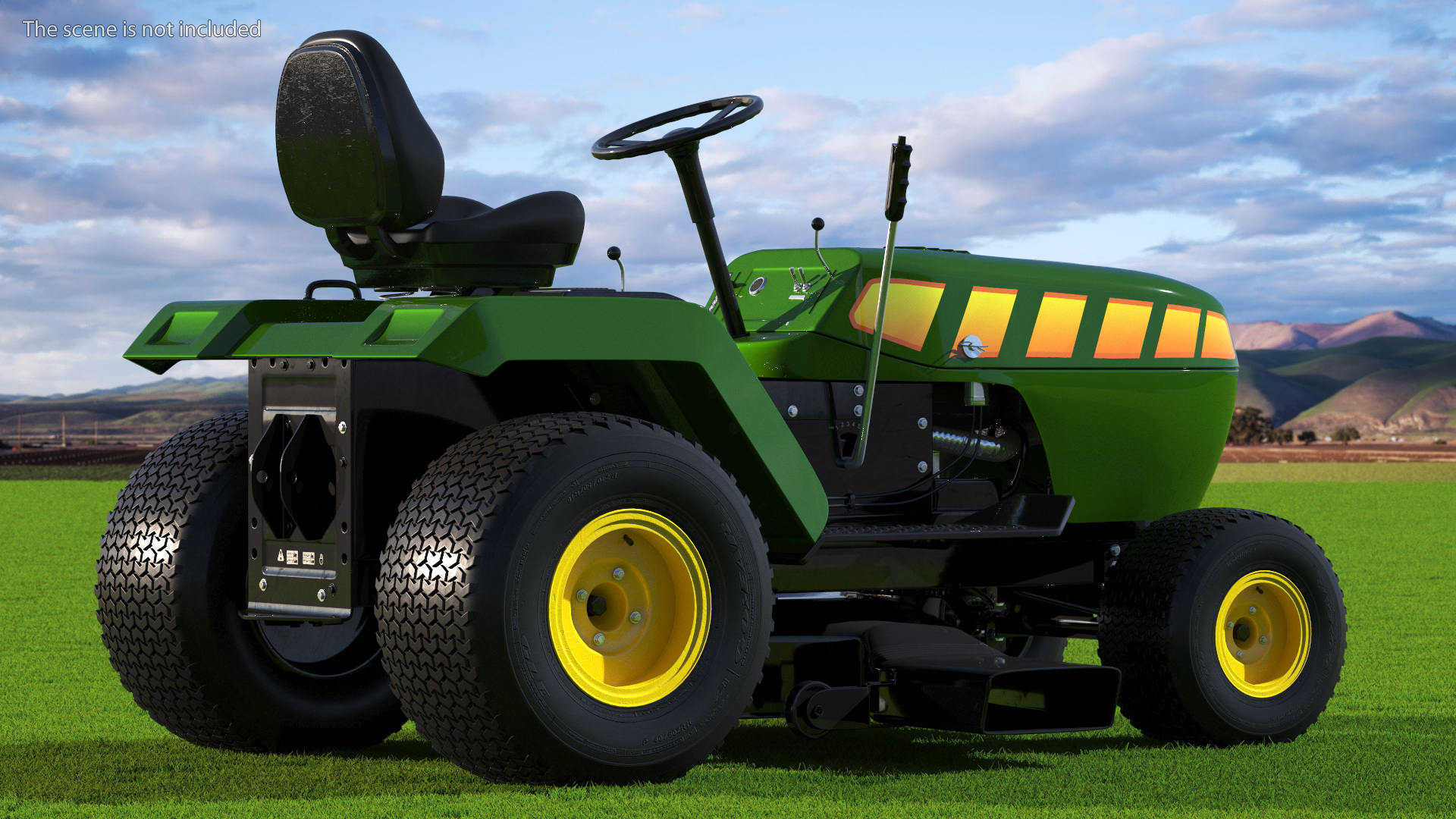 3D Riding Lawn Mower Rigged for Maya model