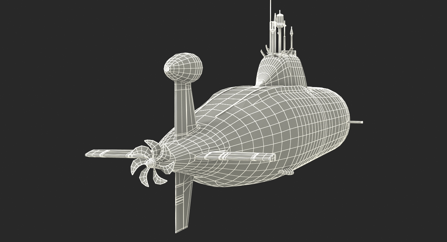 3D Nuclear Powered Attack Submarine Akula Class Rigged