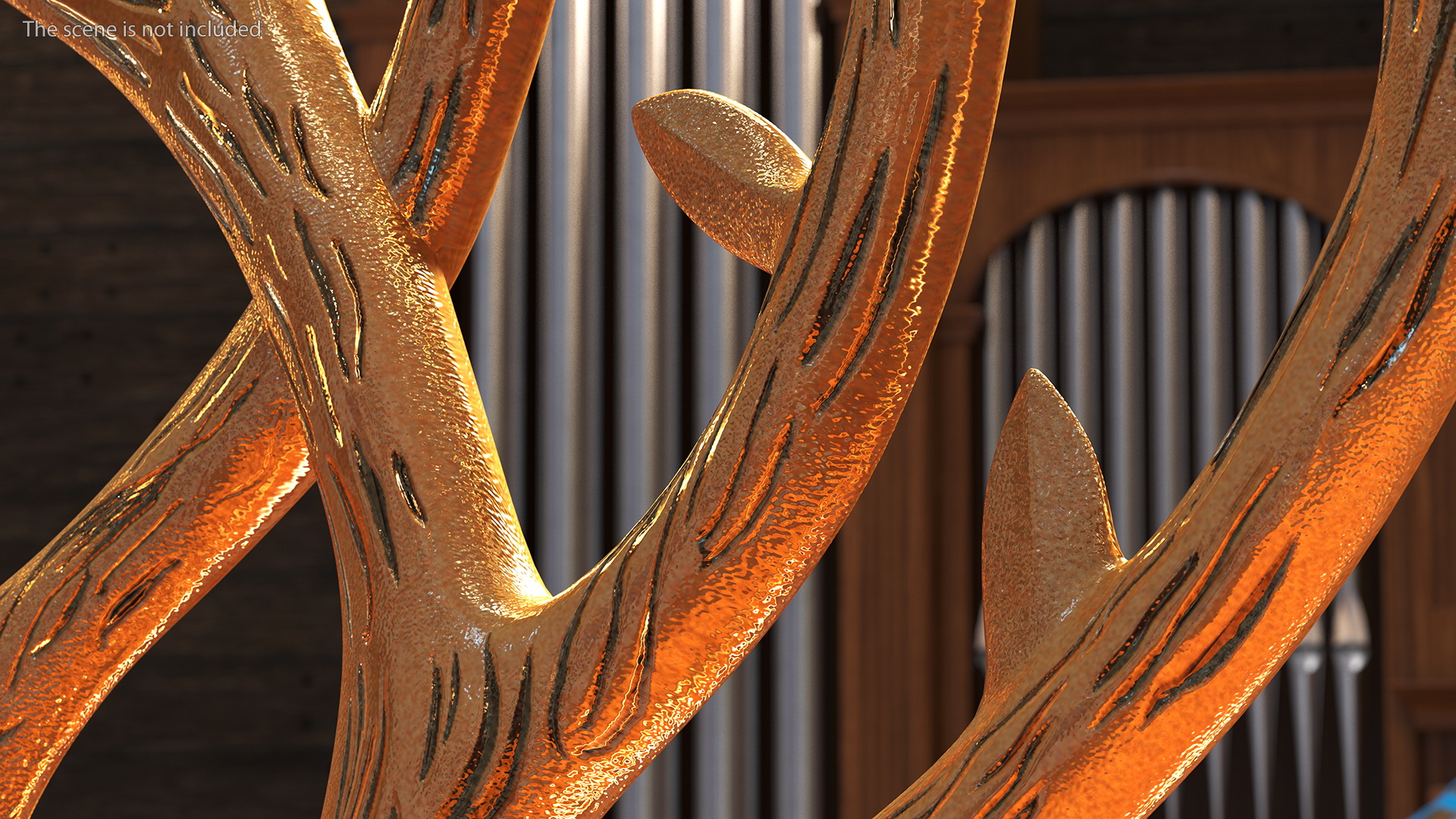3D model Hanukkah Gold Candelabrum