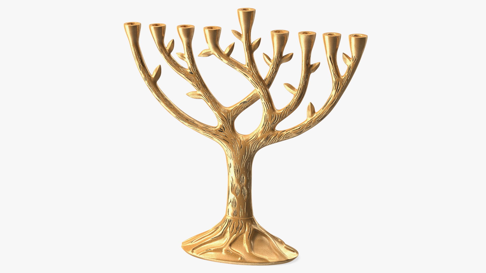 3D model Hanukkah Gold Candelabrum