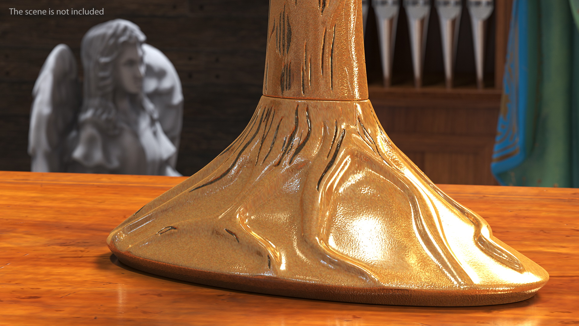 3D model Hanukkah Gold Candelabrum