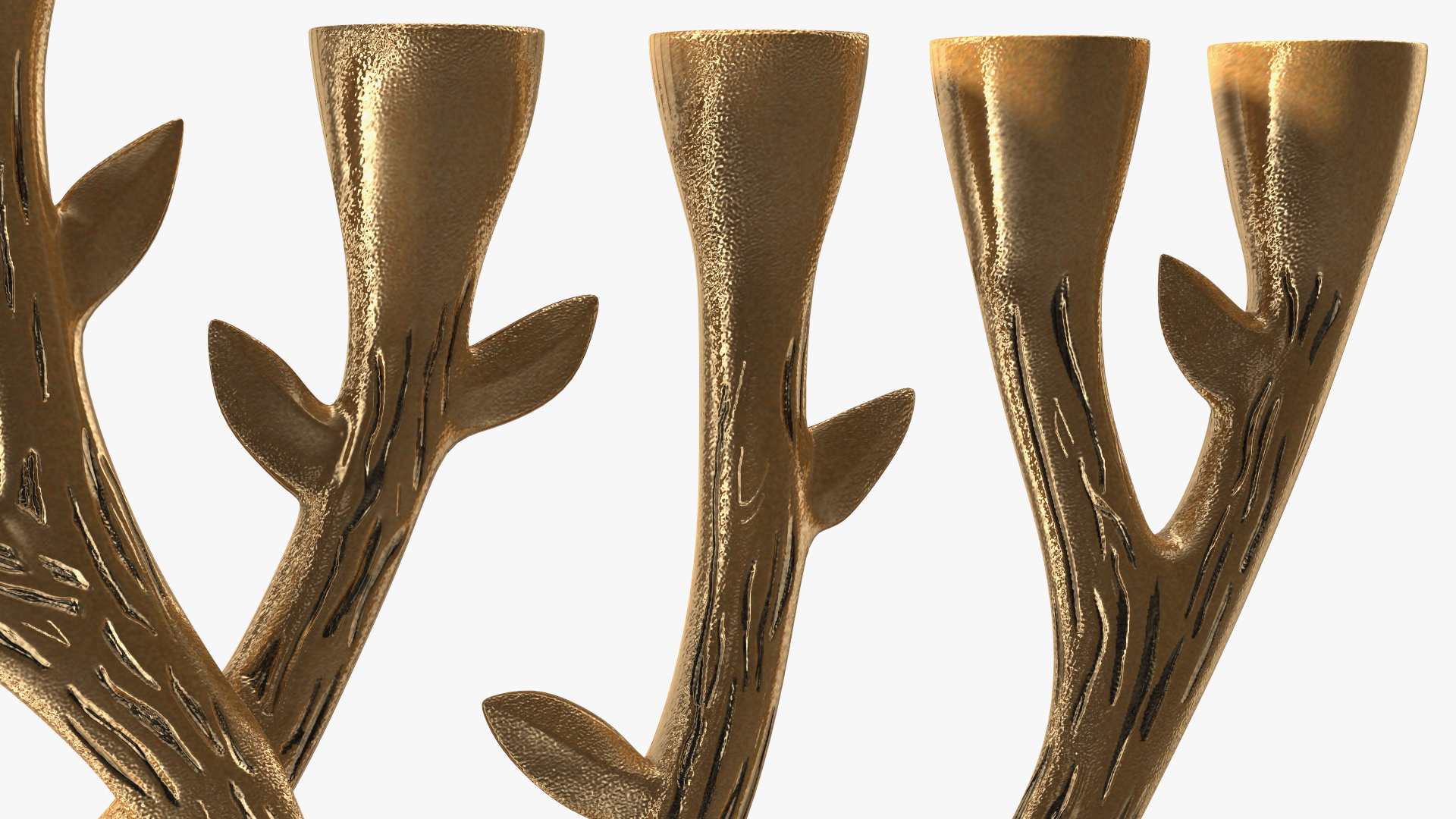 3D model Hanukkah Gold Candelabrum