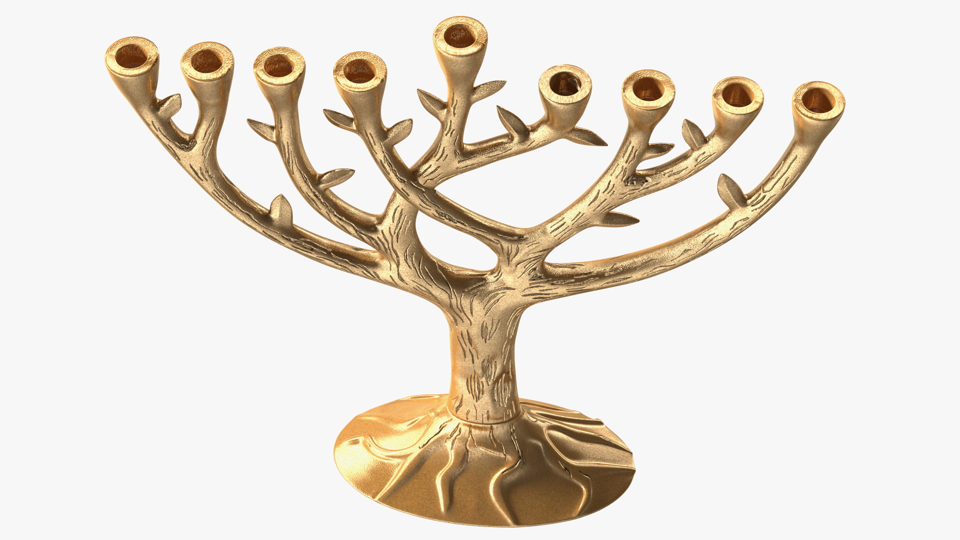 3D model Hanukkah Gold Candelabrum