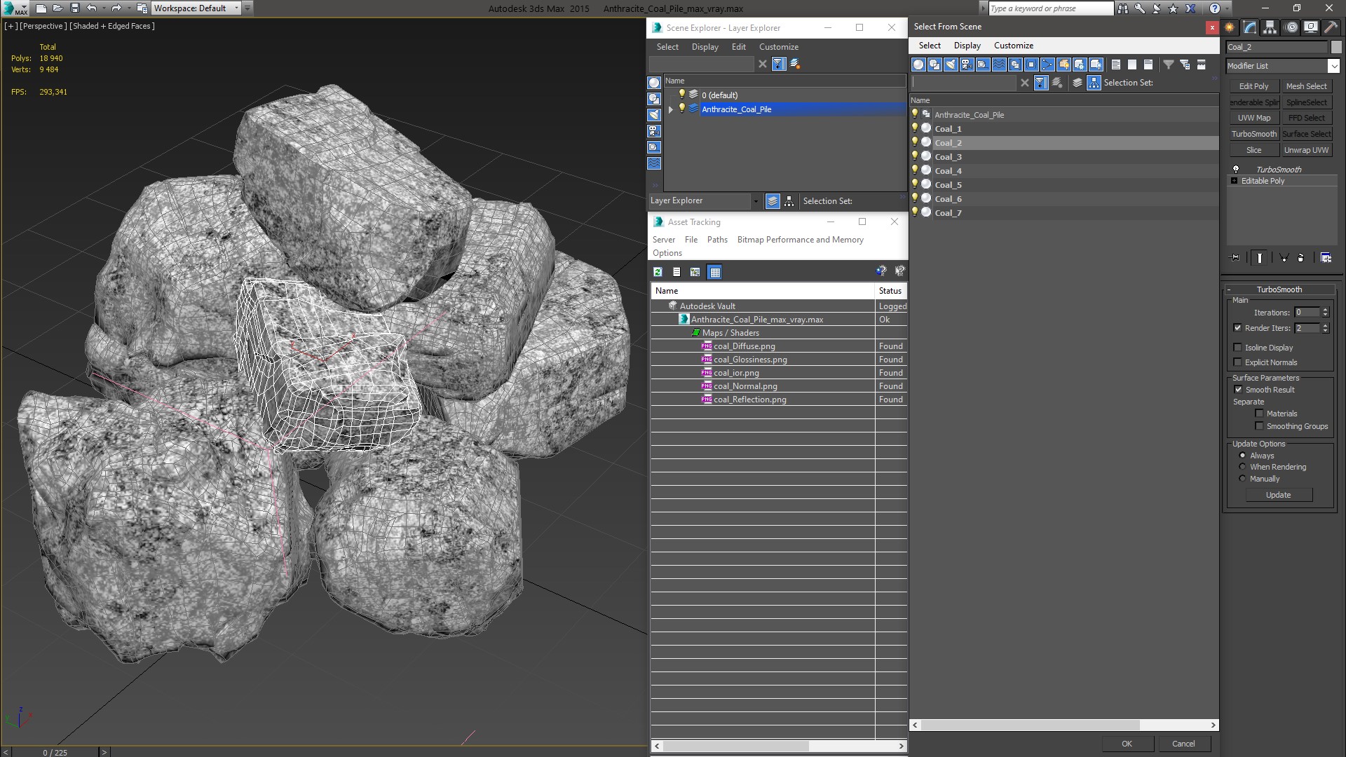 3D model Anthracite Coal Pile