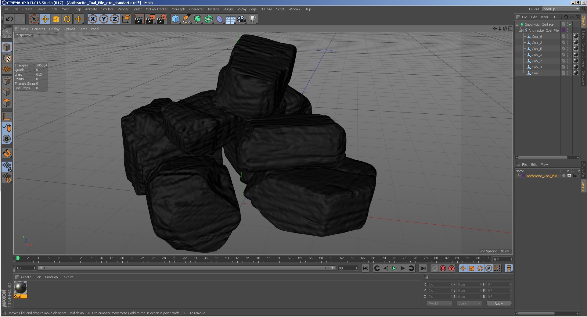 3D model Anthracite Coal Pile
