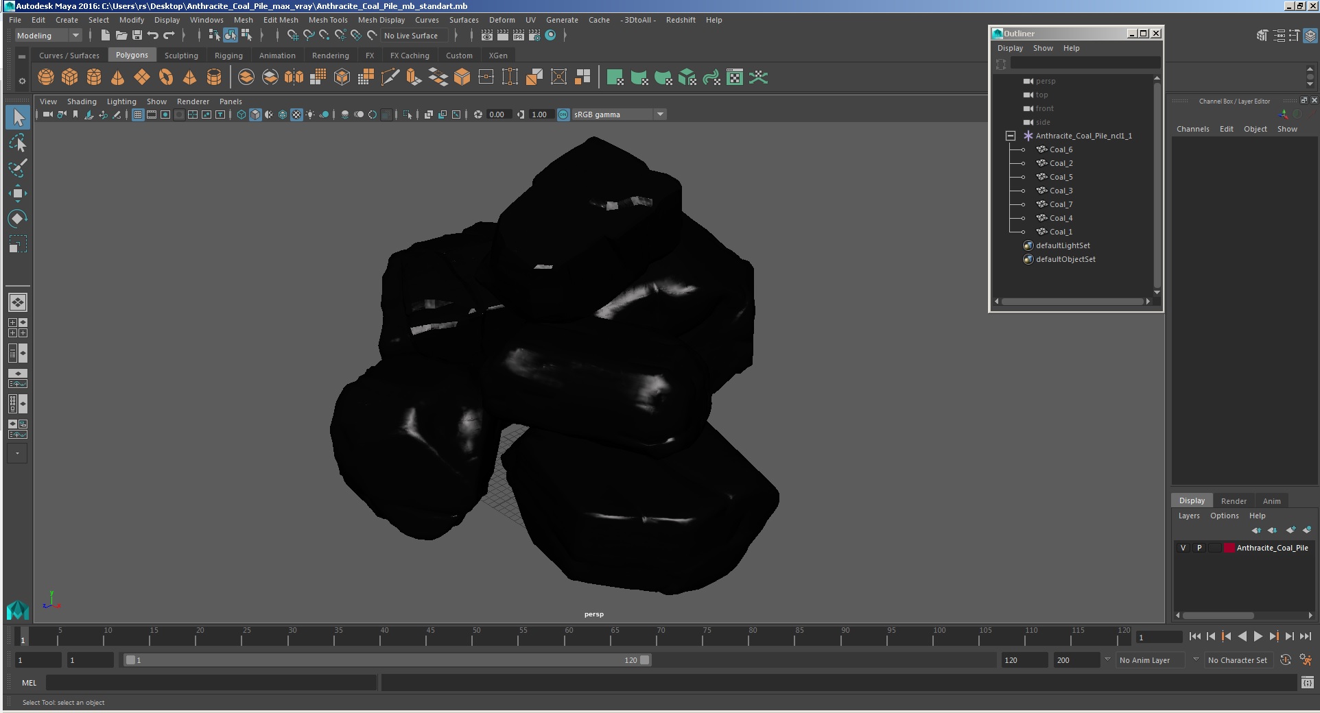 3D model Anthracite Coal Pile