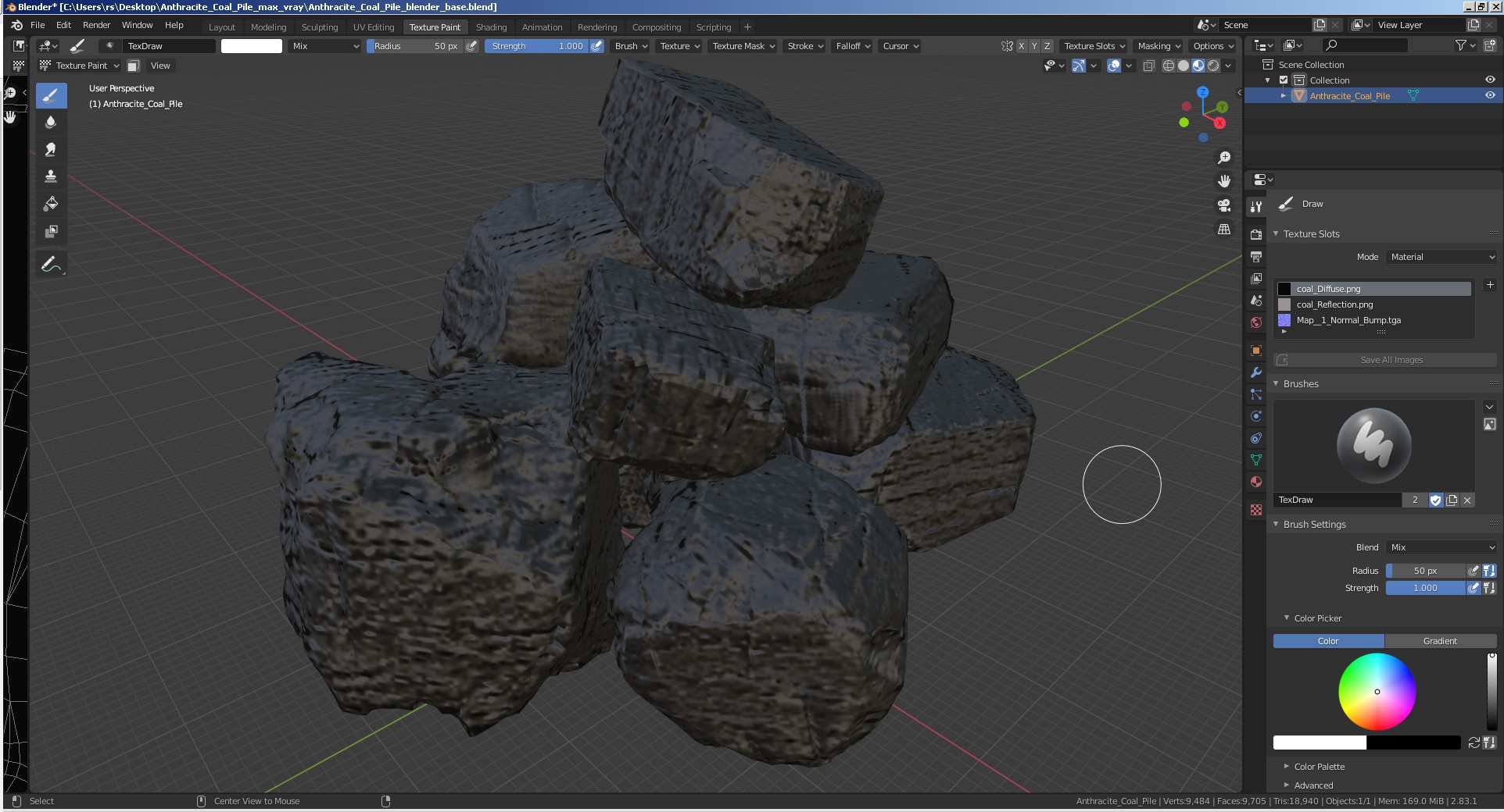 3D model Anthracite Coal Pile