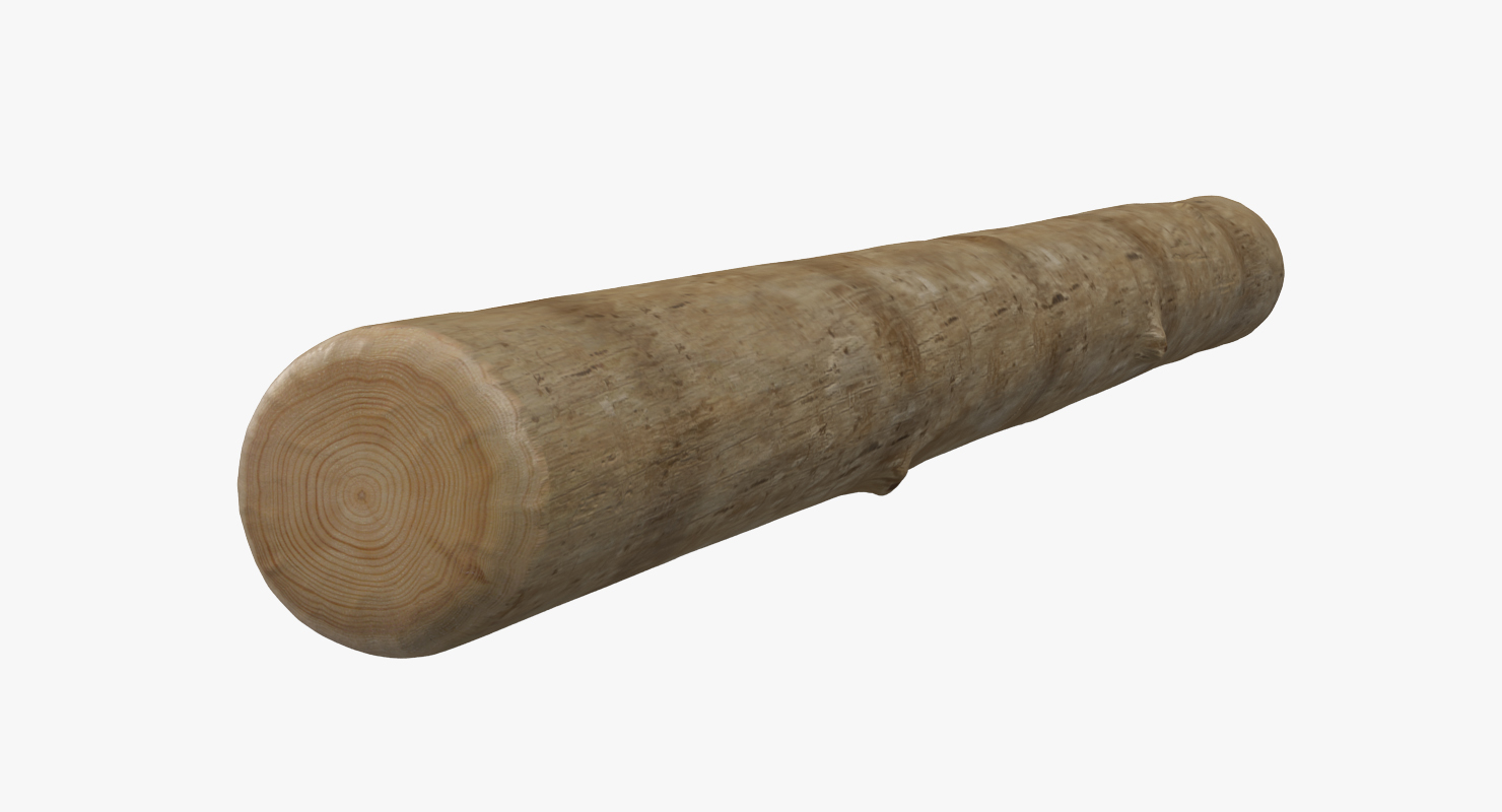 3D Round Wooden Log