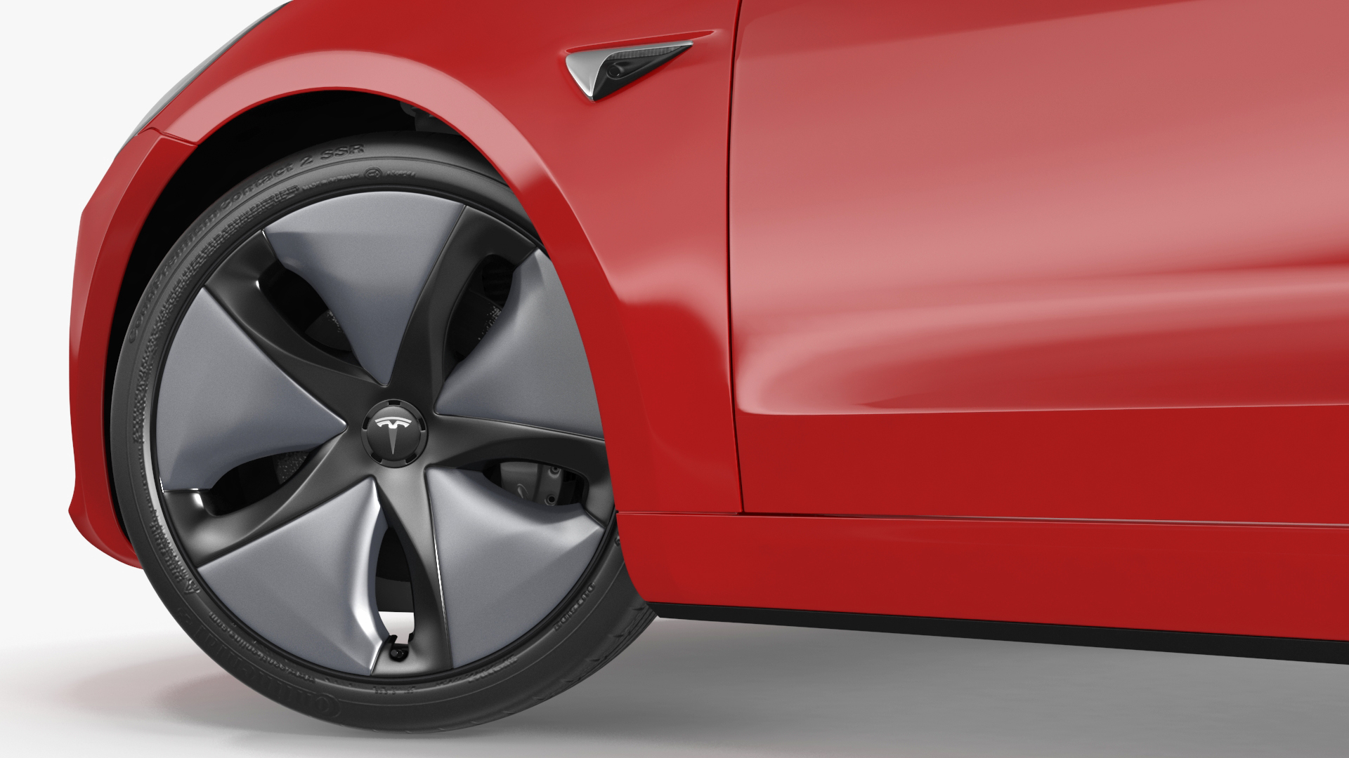 3D Tesla with Aero Wheel Cower Accessories Rigged
