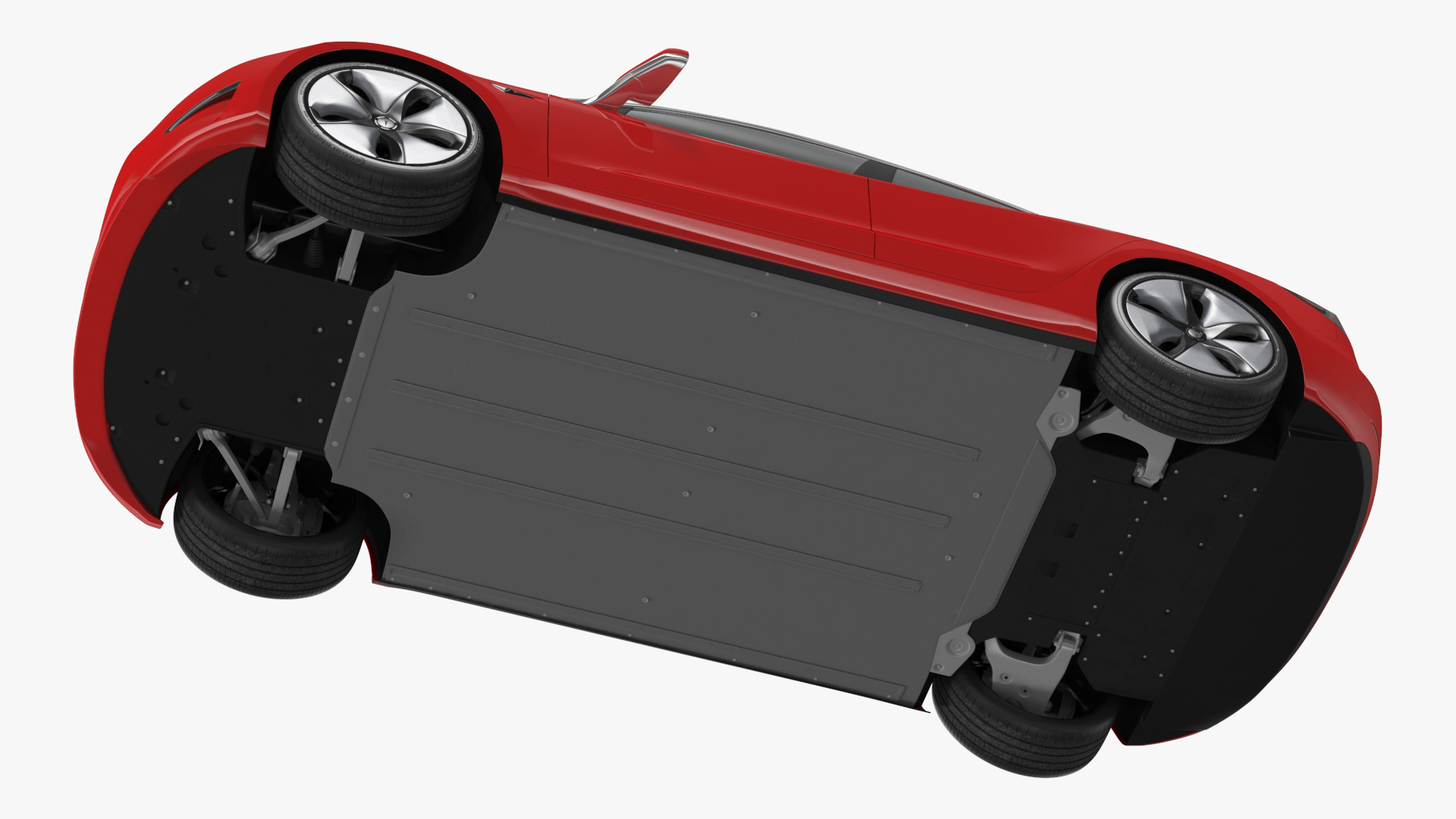 3D Tesla with Aero Wheel Cower Accessories Rigged