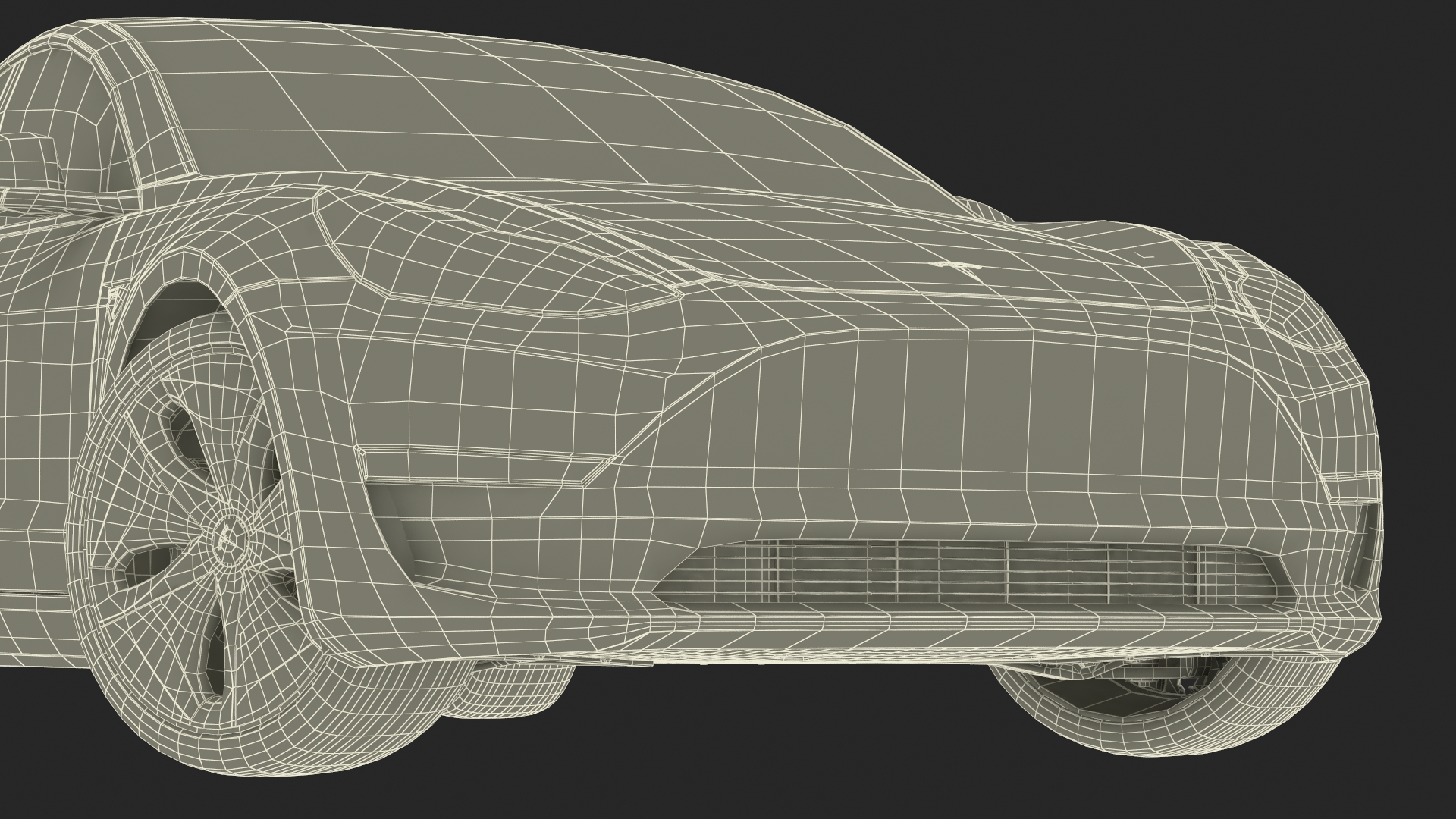 3D Tesla with Aero Wheel Cower Accessories Rigged