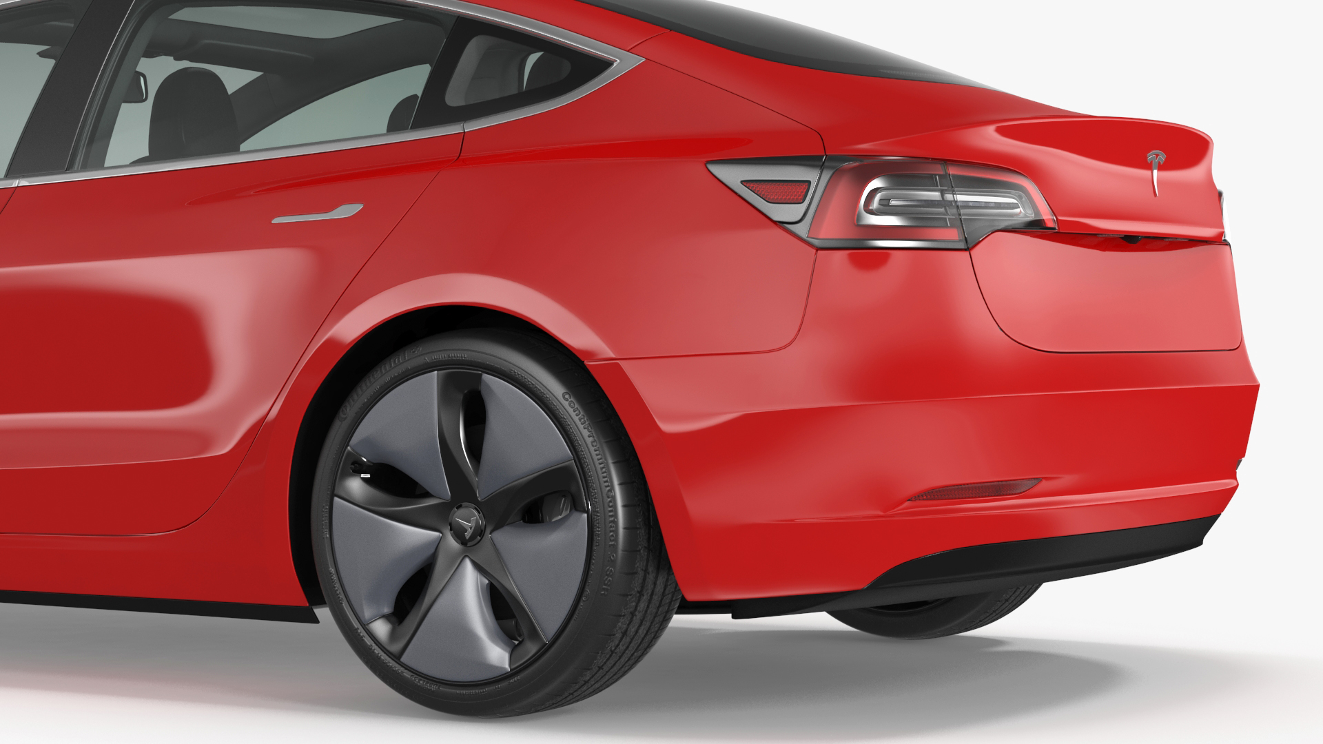 3D Tesla with Aero Wheel Cower Accessories Rigged