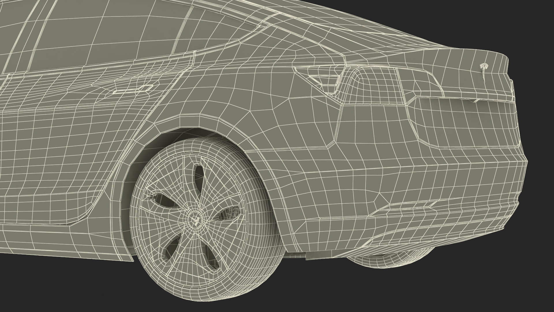 3D Tesla with Aero Wheel Cower Accessories Rigged