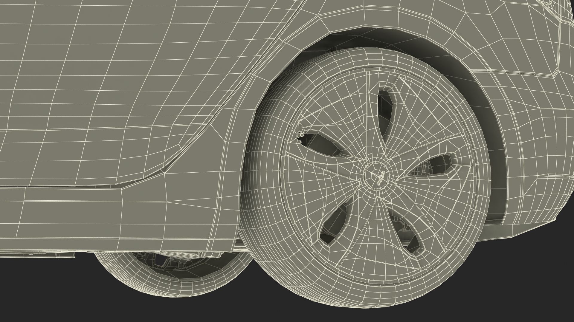 3D Tesla with Aero Wheel Cower Accessories Rigged